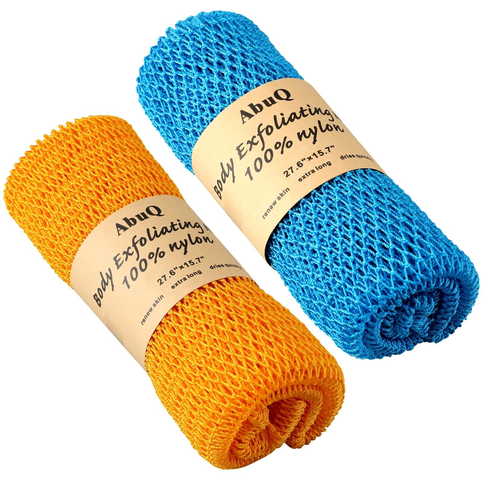 Abuq 2 Pieces African Net Sponge For Exfoliating African Exfoliating Net  African Wash Net  African Ghana Sapos Scrubbing Washcloth Rag For Smoother Skin And Daily Use Blue-Blue
