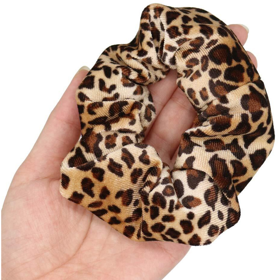 Luckycivia 10 Pcs Leopard Print Scrunchies Hair Bands  Stretch Scrunchy Hair Ties  Hair Ropes Scrunchies Hair Accessories For Women Girls (Style 1)