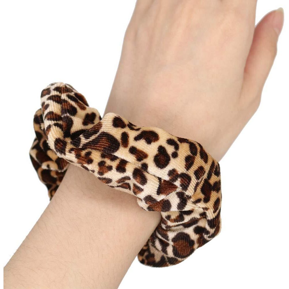 Luckycivia 10 Pcs Leopard Print Scrunchies Hair Bands  Stretch Scrunchy Hair Ties  Hair Ropes Scrunchies Hair Accessories For Women Girls (Style 1)
