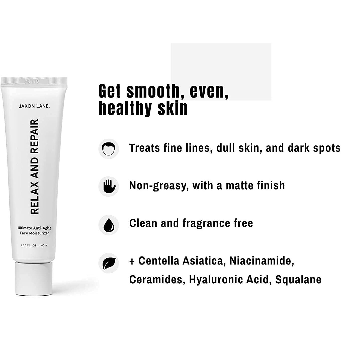 Jaxon Lane Relax And Repair Anti Aging Face Moisturizer For Men | Anti Wrinkle Cream For Face  Night Cream  Eye Cream With Niacinamide (Vitamin B3)  Hyaluronic Acid  Vitamin E & Ceramides For Skin