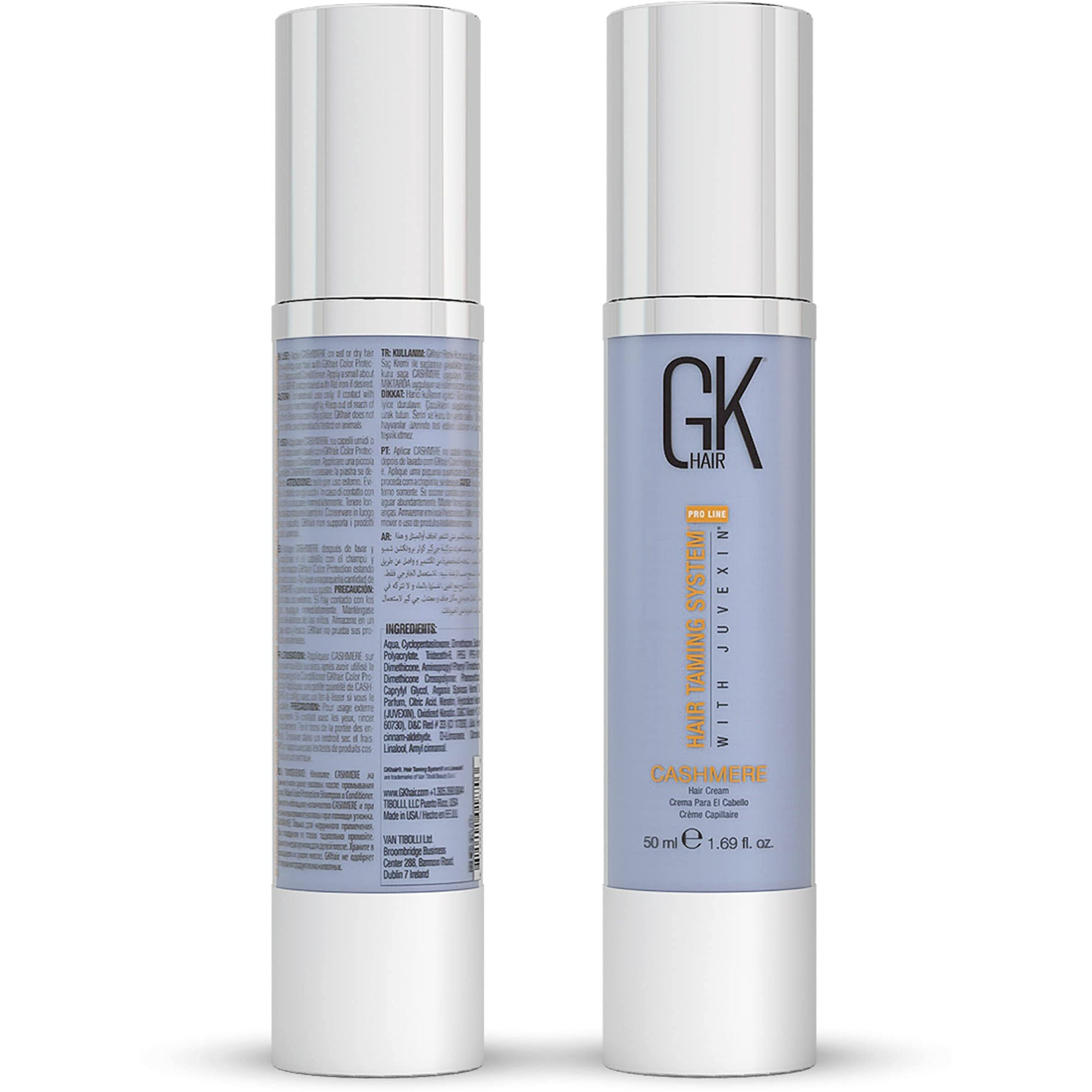 Gk Hair Global Keratin Leave In Cashmere Hair Smoothing And Styling Cream (1.69 Fl Oz/50Ml) Argan Oil For Anti-Frizz Sleek Shine And Hydrates Dry Damaged And Unmanageable Hair Repair