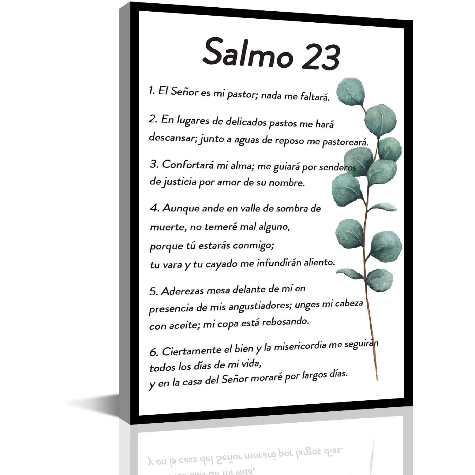 Bmotaso Salmo 23 En Espaol Para Pared Bible Verse Wall Art Scripture Biblical Psalm 23 Canvas Painting Christian Prayer Room Office Living Home Decor Gifts Framed Ready To Hang 8 * 12 Inch
