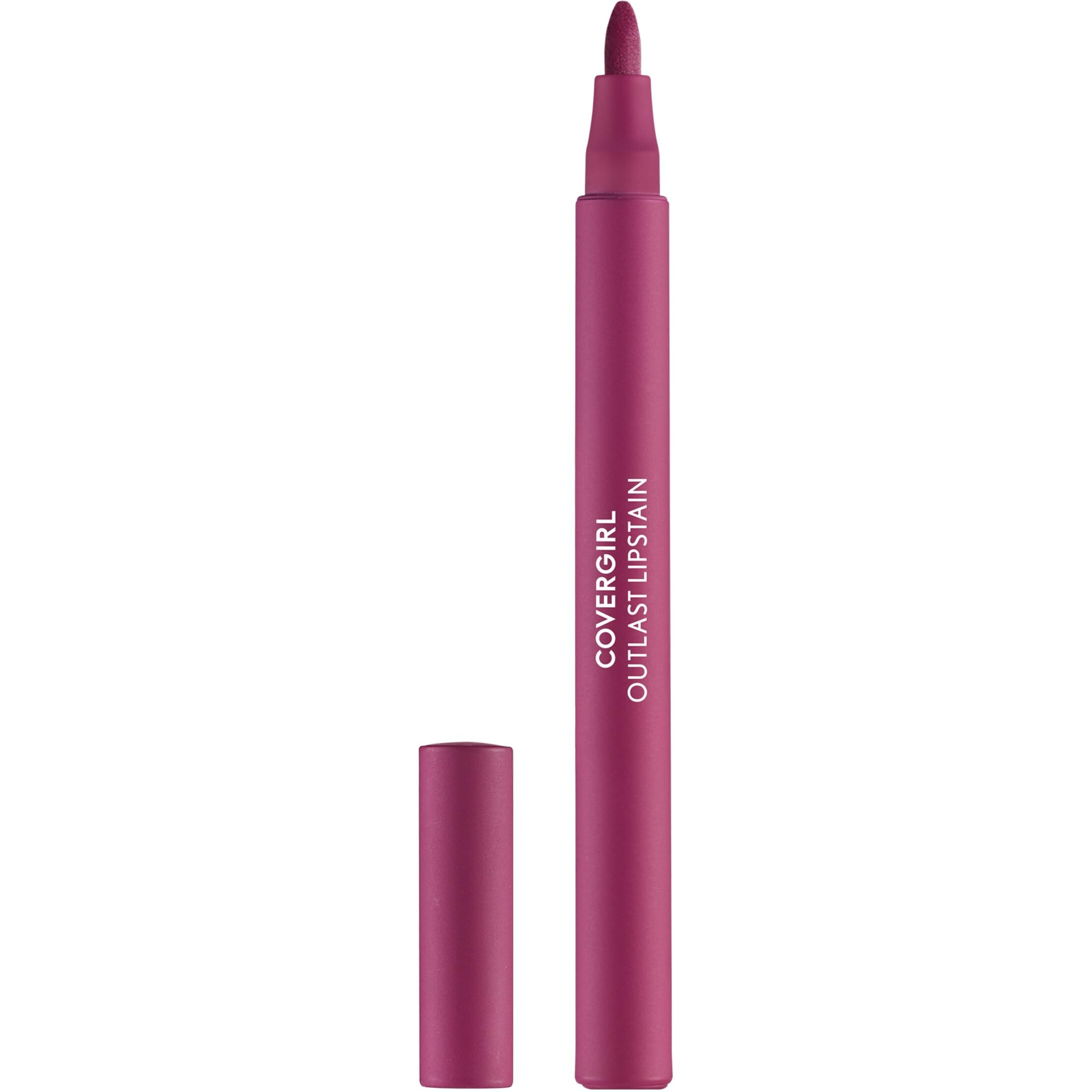 Covergirl Outlast  40 Jazzberry  Lipstain  Smooth Application  Precise Pen-Like Tip  Transfer-Proof  Satin Stained Finish  Vegan Formula  0.06Oz
