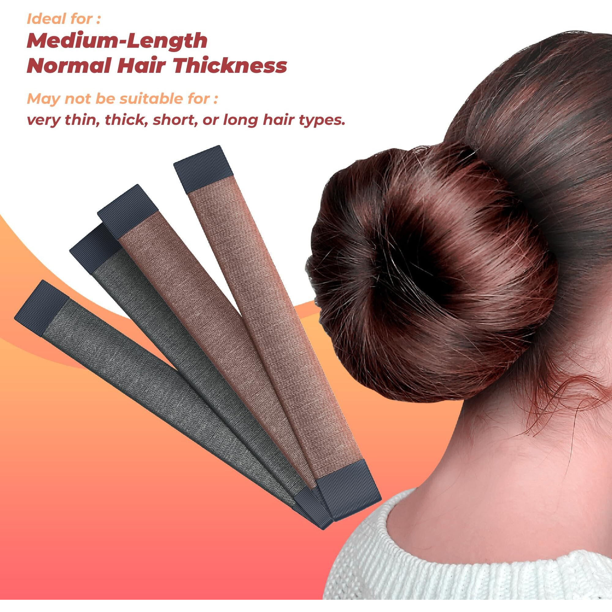 Andlane Hair Bun Maker French Twist Hair Fold Wrap Snap - Ballet Bun For Women And Kids (1 Black  1 Brown)