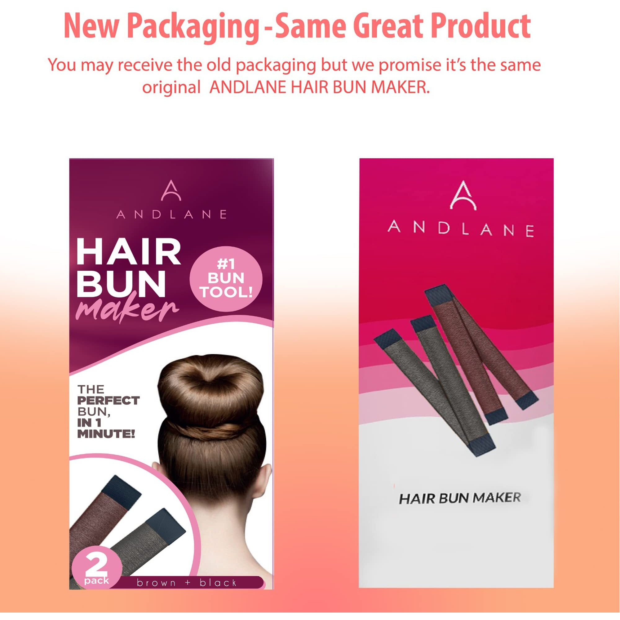 Andlane Hair Bun Maker French Twist Hair Fold Wrap Snap - Ballet Bun For Women And Kids (1 Black  1 Brown)