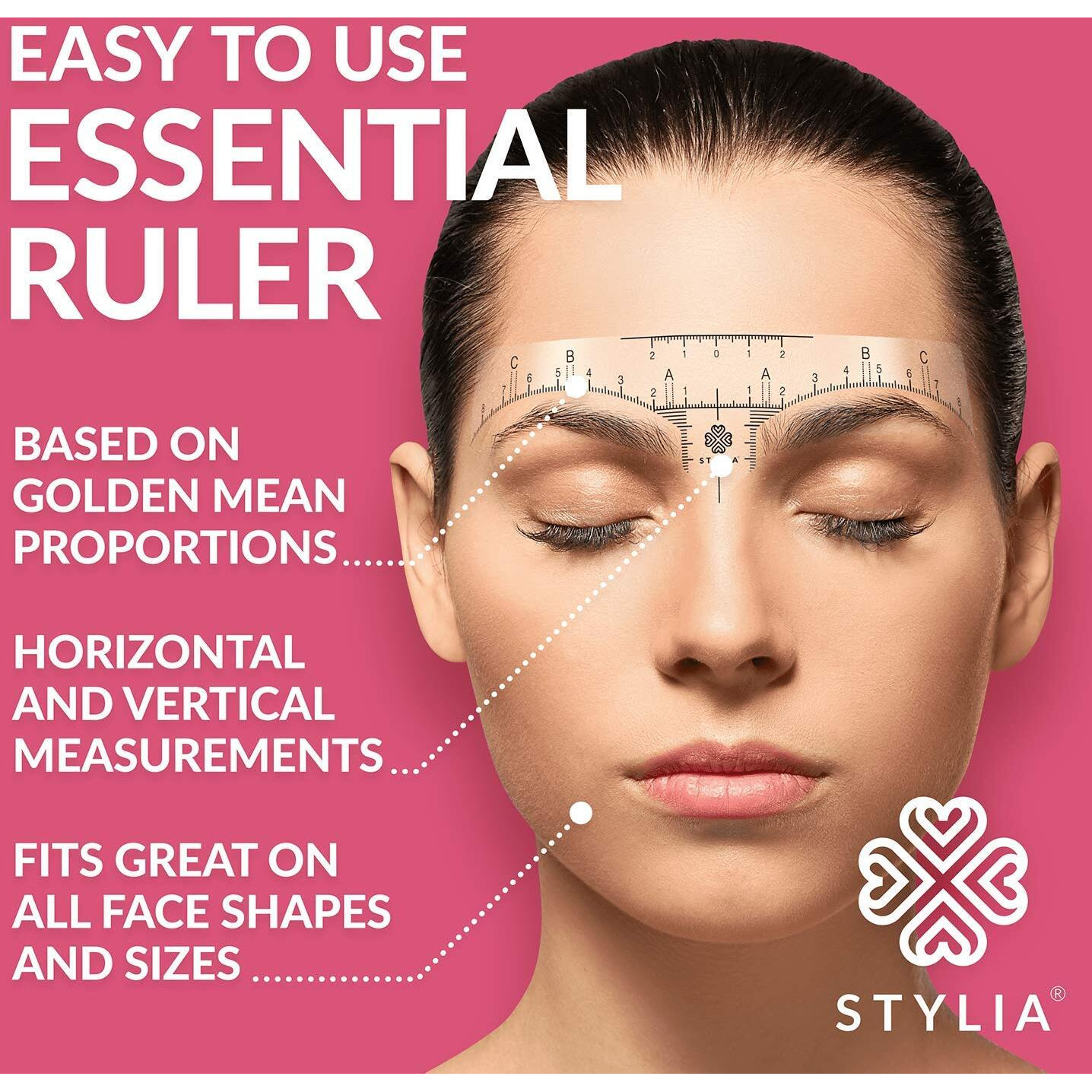 Disposable Eyebrow Ruler Stencils - Transparent Mapping Stickers For Microblading  Henna  Brow Extensions  Permanent Makeup - Peel & Stick Measuring Shaper Tool For All Face Shapes - 100-Pack