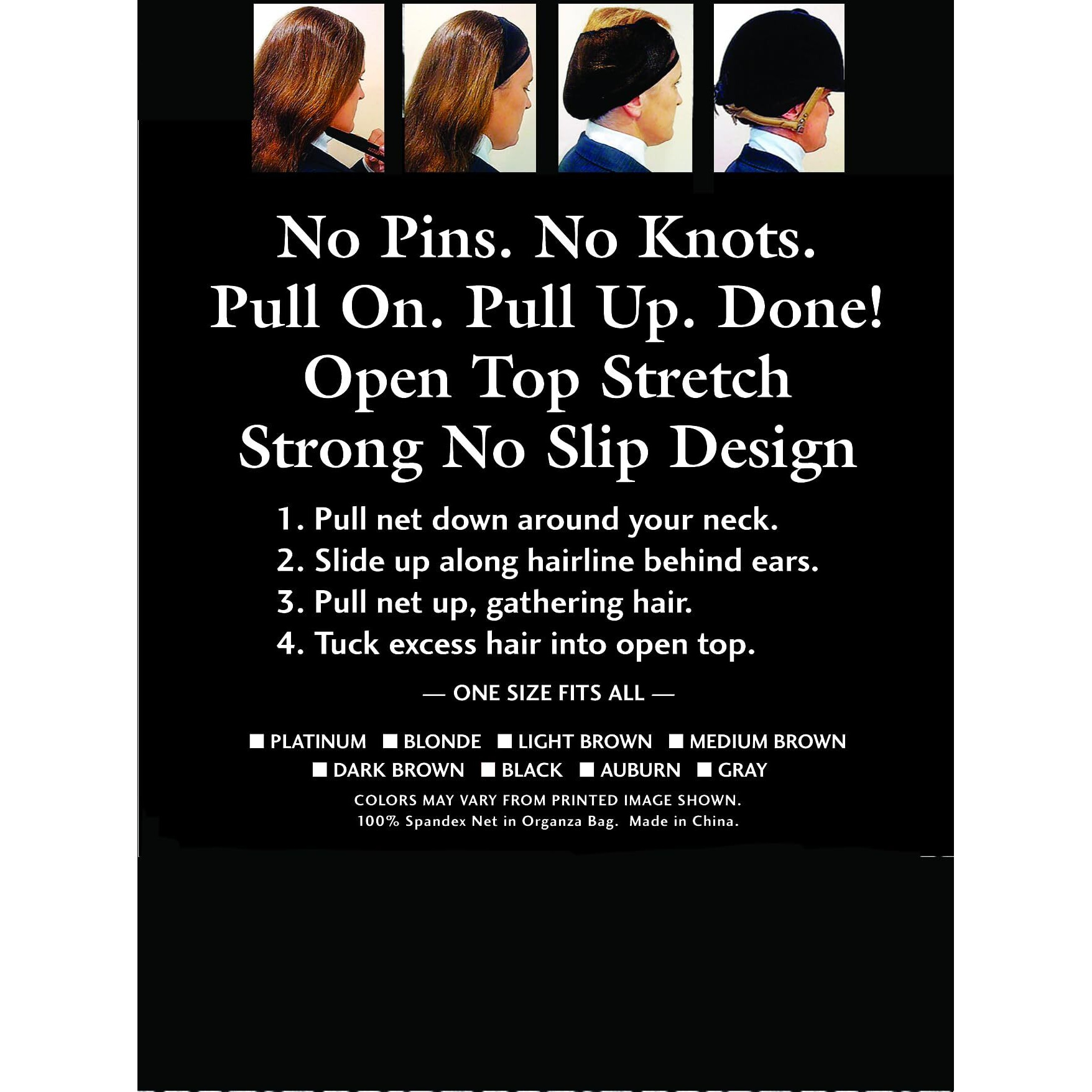 Rwr Real Women Ride No Knot Equestrian Hairnet (Dark Brown)