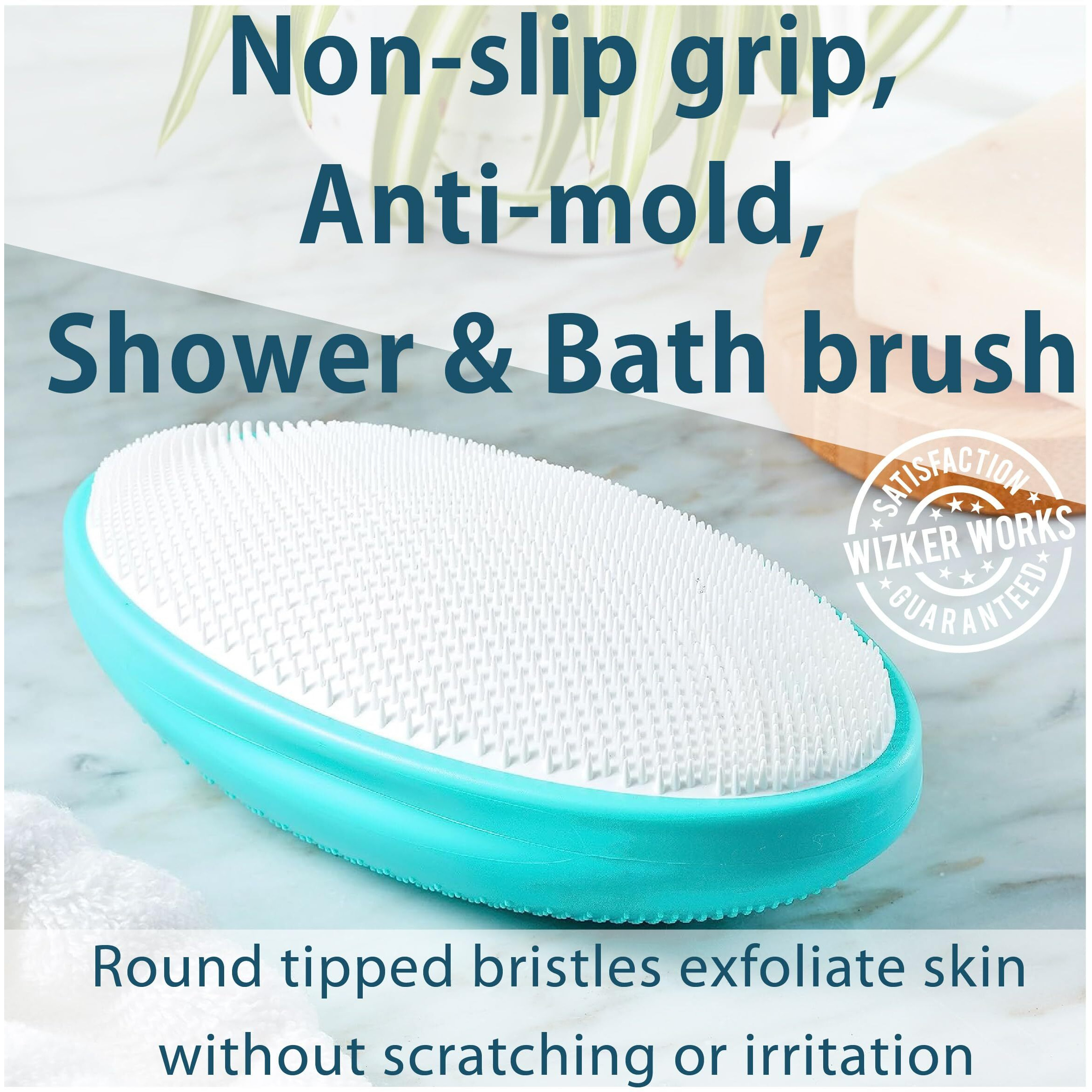 Wizker Ingrown Hair Brush  All-In-One Exfoliating Face Body Scrubber  Sensitive Skin Soft + Firm Exfoliator  Prevents Razor Bumps  Shaving Irritation  Dark Spots  Waterproof  No Disassembly Required