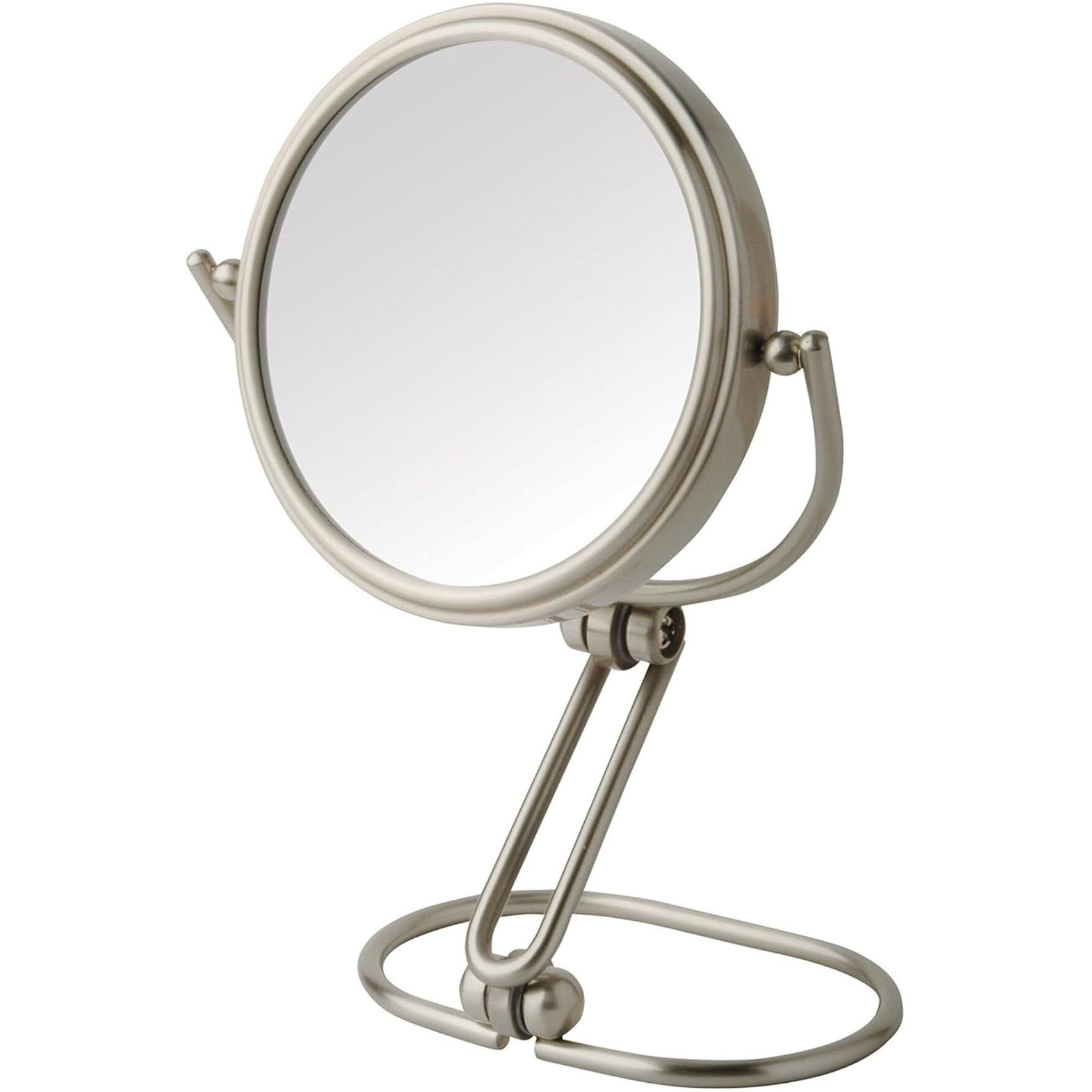 Jerdon Two-Sided Folding Travel Makeup Mirror - Portable 3-Inch Diameter Makeup Mirror With 15X Magnification & Swivel Design - Model Mc315C