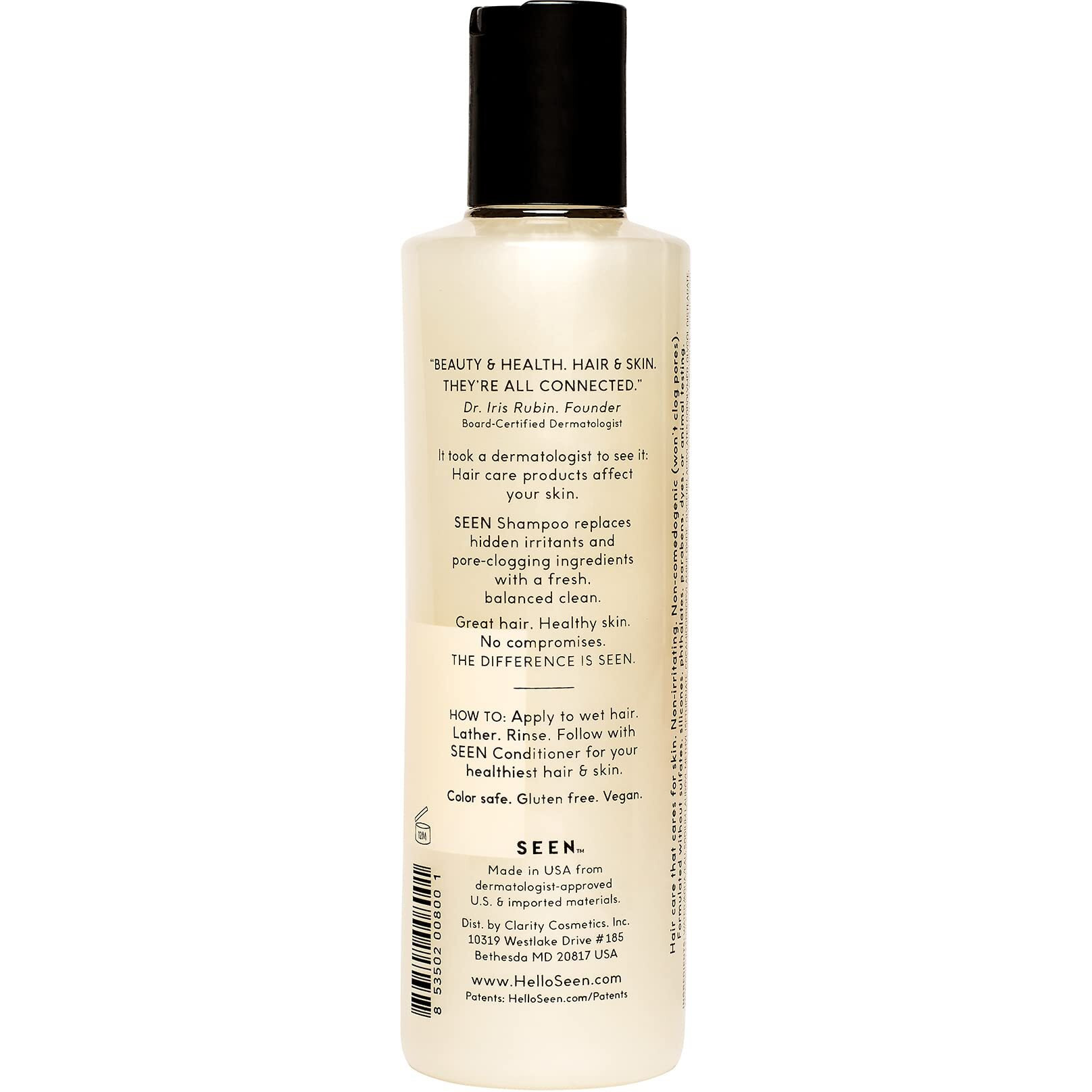 Seen Shampoo - Scented - Non-Comedogenic & Sulfate-Free Hair Shampoo- Dermatologist-Developed - Safe For Sensitive  Eczema & Acne Prone Skin