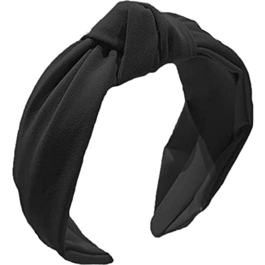 Etercycle 2Pcs Headbands For Women  Bow Knotted Wide Headband  Yoga Hair Band Fashion Elastic Hair Accessories For Women (Black  Leopard)