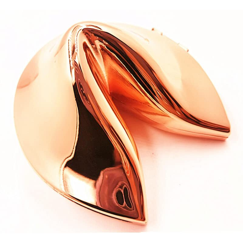 Ya.X Metal Fortune Cookie Box With Your Personalized Fortune Cookie Paper Message Included Inside  Perfect Wedding  Bridal Shower  House Warming Gift For Men Or Women(2.75In) (Rose Gold)