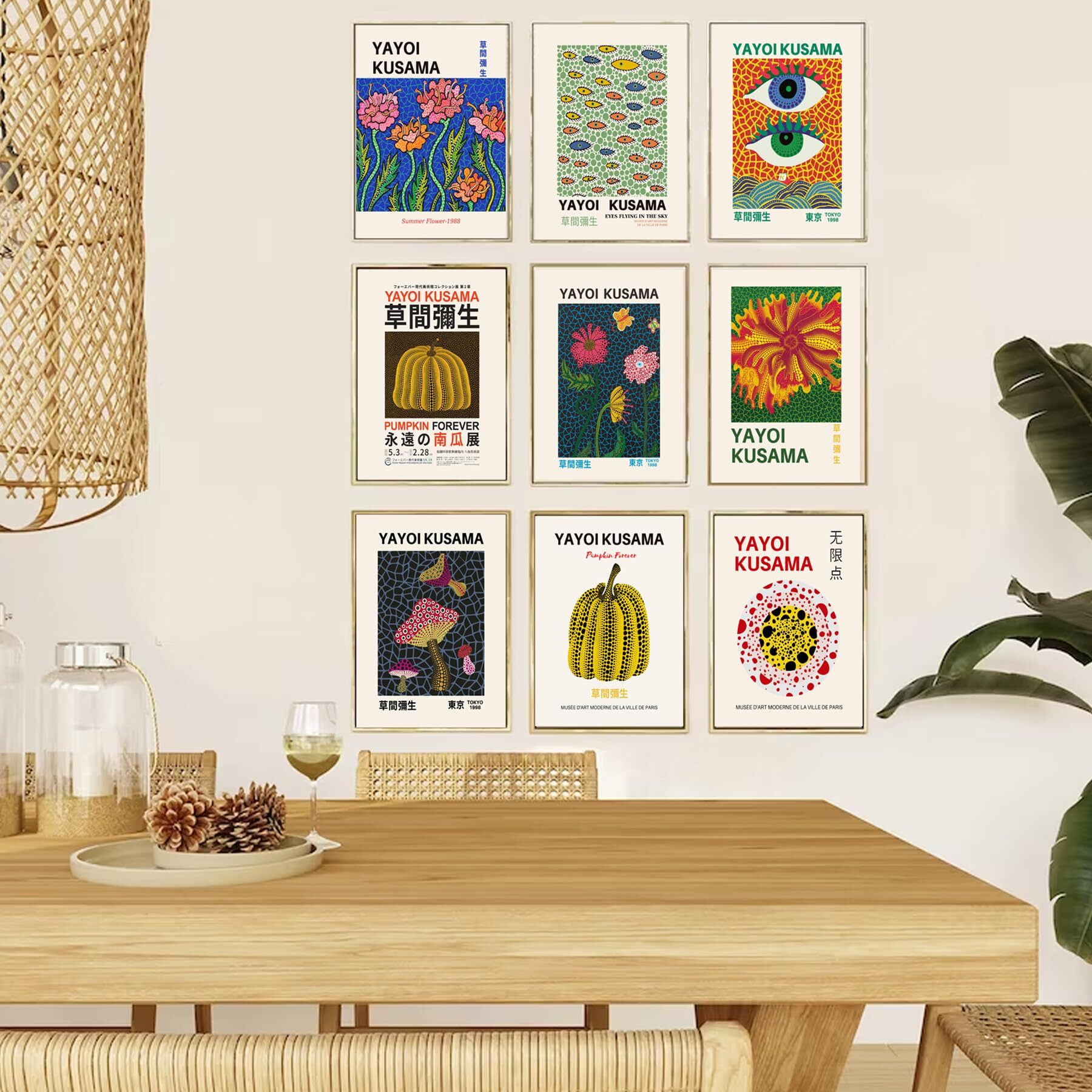 Yayoi Kusama Posters  Vintage Yayoi Kusama Wall Art Prints Gallery Exhibition Poster Set   Japanese Canvas Paintings Aesthetic Wall Decor For Bedroom Bathroom Living Room Hallway |Unframed 8"&quotX10""-