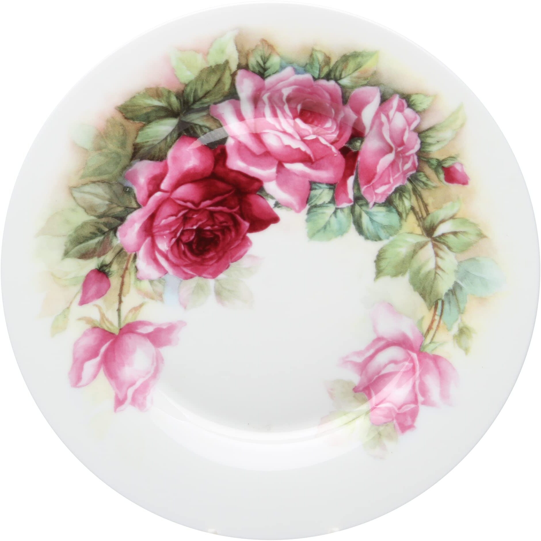 Gracie Bone China English Rose Dessert/Salad Plate 7.5-Inch (Set Of 4)