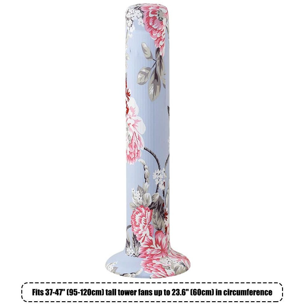 Zuyyon Tower Fan Dust Cover  Vertical Fan Dustproof Protection Cover For 37-47 Inch  Floor Standing Fan Washable Protect Cover  Household Stand Fan Flower Pattern Cover(Blue Peony)