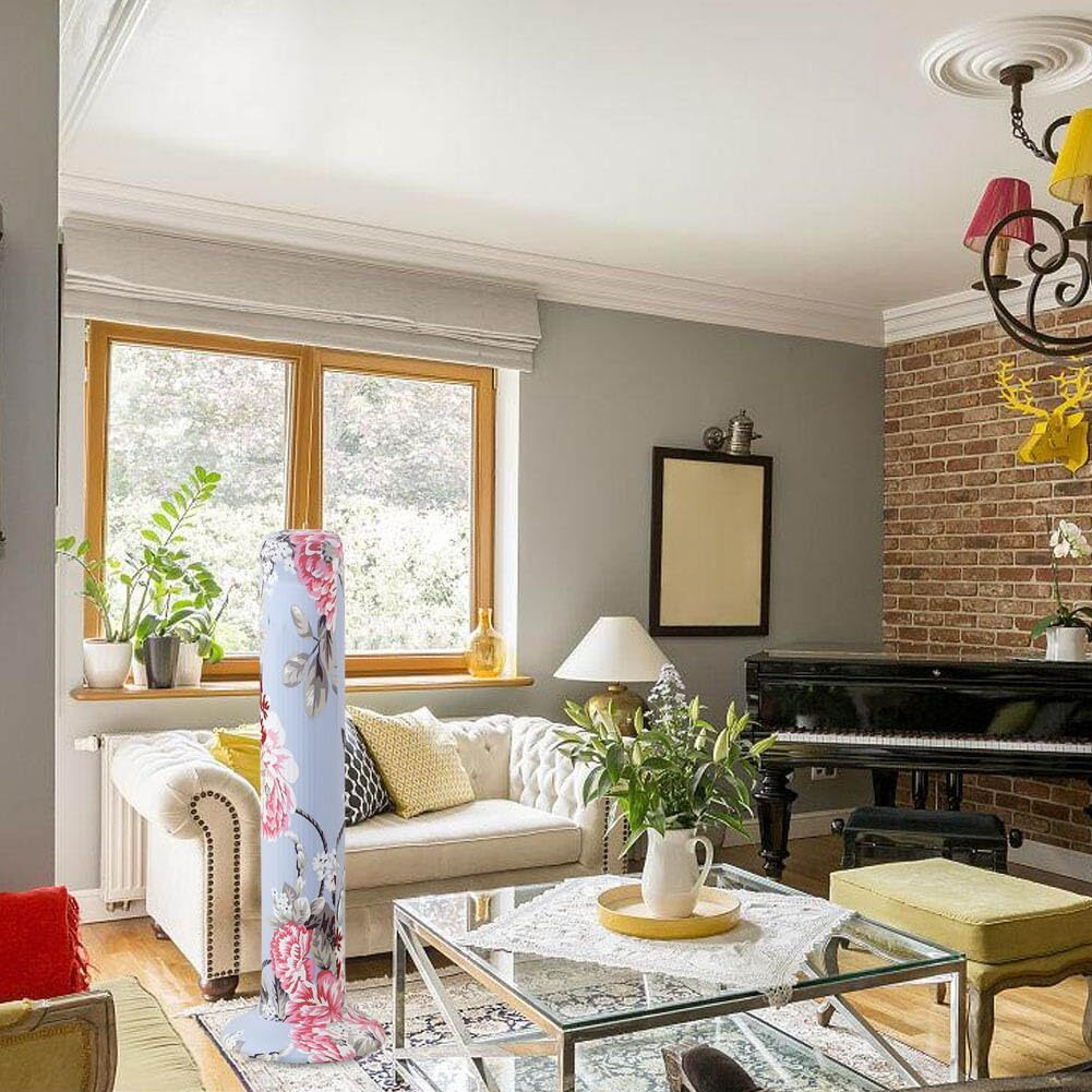 Zuyyon Tower Fan Dust Cover  Vertical Fan Dustproof Protection Cover For 37-47 Inch  Floor Standing Fan Washable Protect Cover  Household Stand Fan Flower Pattern Cover(Blue Peony)