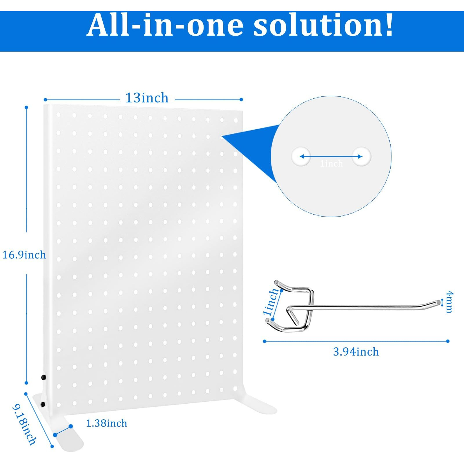 Uppcasir 2Pcs Pegboard Display Stand For Craft Shows  Metal Jewelry And Key Ring Retail Display Racks With 20 Hooks For Selling Accessories  Retail Stores  Vendors & Events  White