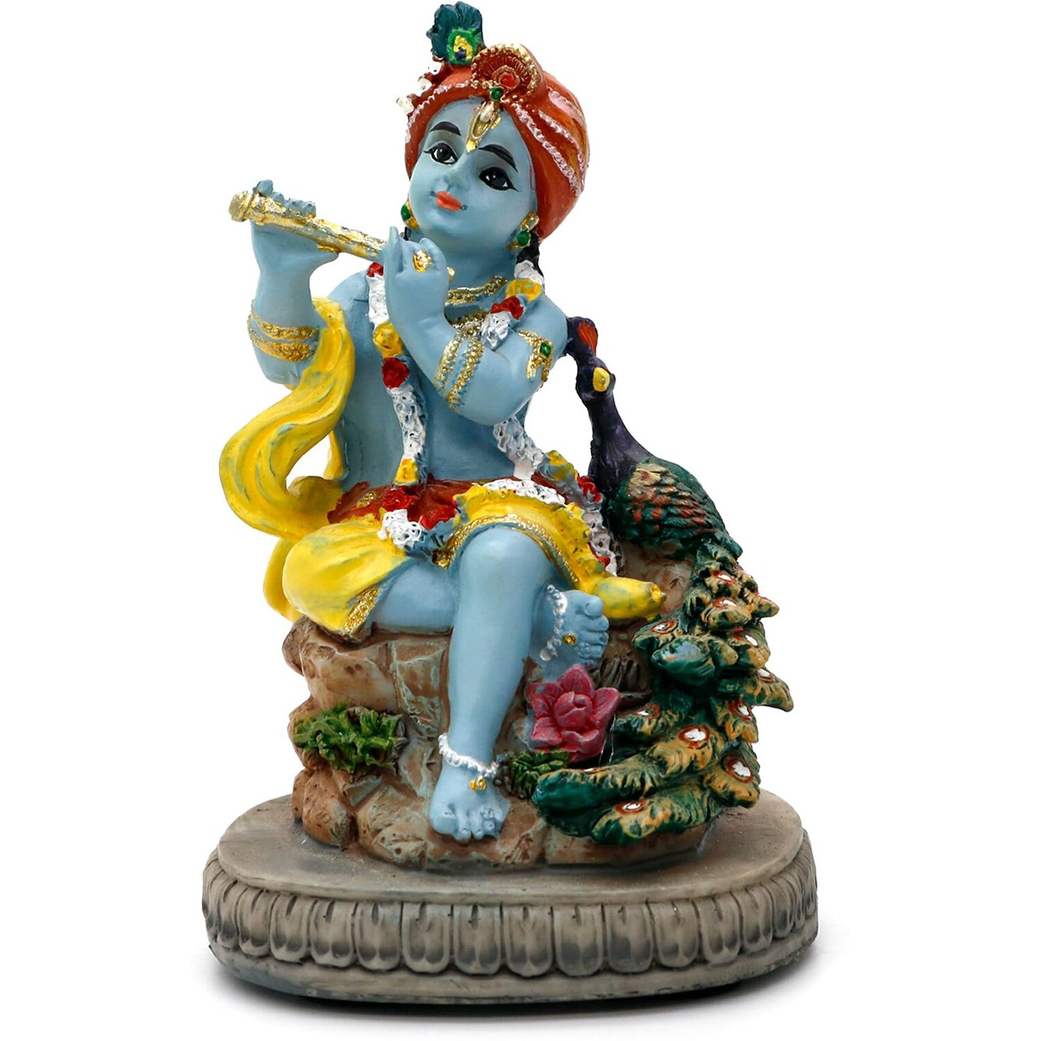 Hindu God Lord Krishna Statue - 4.3"" H Indian Idol Krishna Sculpture India Wedding Baby Shower Return Gifts Diwali Gifts Home Office Mandir Temple Puja Gifts Murti Pooja Item
