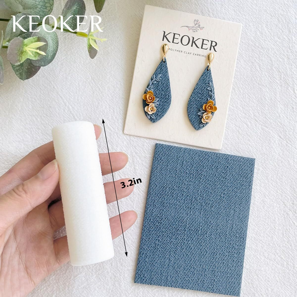 Keoker Polymer Clay Texture Roller  Polymer Clay Roller For Making Earrings  Texture Roller For Polymer Clay  Like Polymer Clay Texture Sheets  Great Work With Polymer Clay Cutters (Fabric) (3Pcs All)