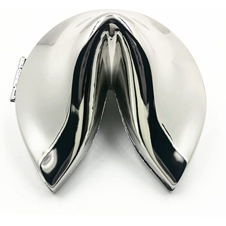Ya.X Proposal Gift  Bridesmaid Gift  Gift For The Hostess Desktop Gift  Resturant Decor  Personalized Metal Silver Fortune Cookie(2.75In) (Silver)