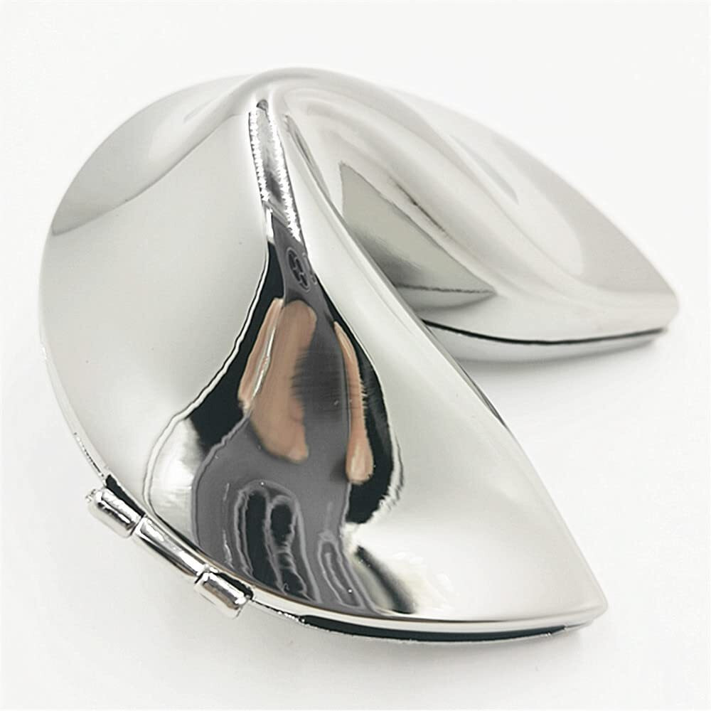 Ya.X Proposal Gift  Bridesmaid Gift  Gift For The Hostess Desktop Gift  Resturant Decor  Personalized Metal Silver Fortune Cookie(2.75In) (Silver)