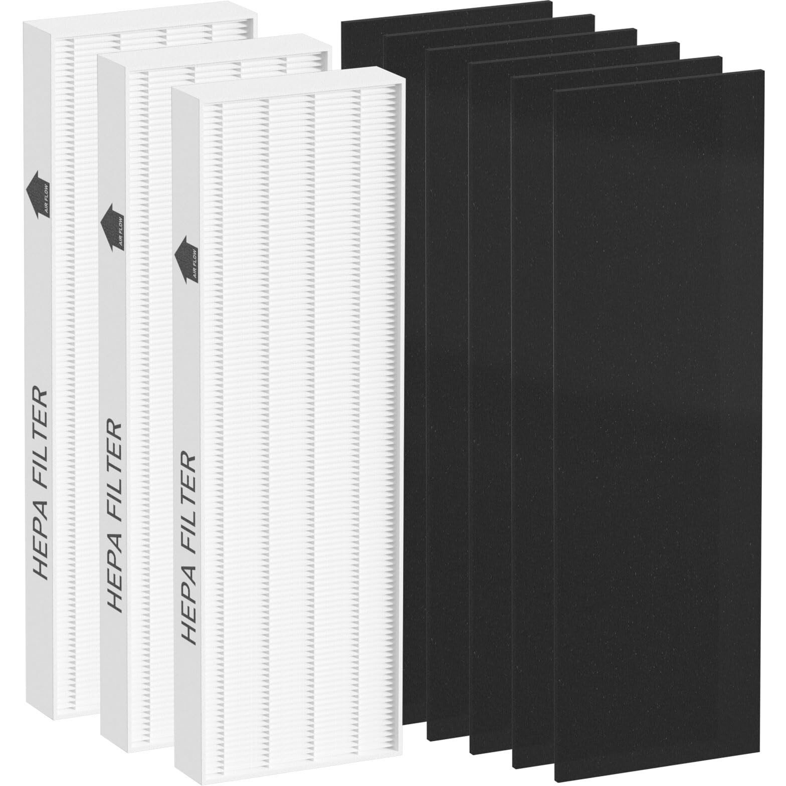 True Hepa Filter Replacement Compatible With Fellowes Aeramax 100 90 Dx5 Db5 Air Cleaner Purifier  Compared To Part 40101701 9287001 9324001  3 X True Hepa Filter And 6 X Carbon Pre-Filter