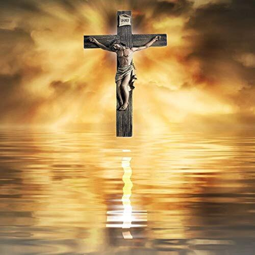 Jesus Christ Crucifix Wall Cross Inri DCor 14 Inch Resin For Home Decoration In A Gift Box Bundle