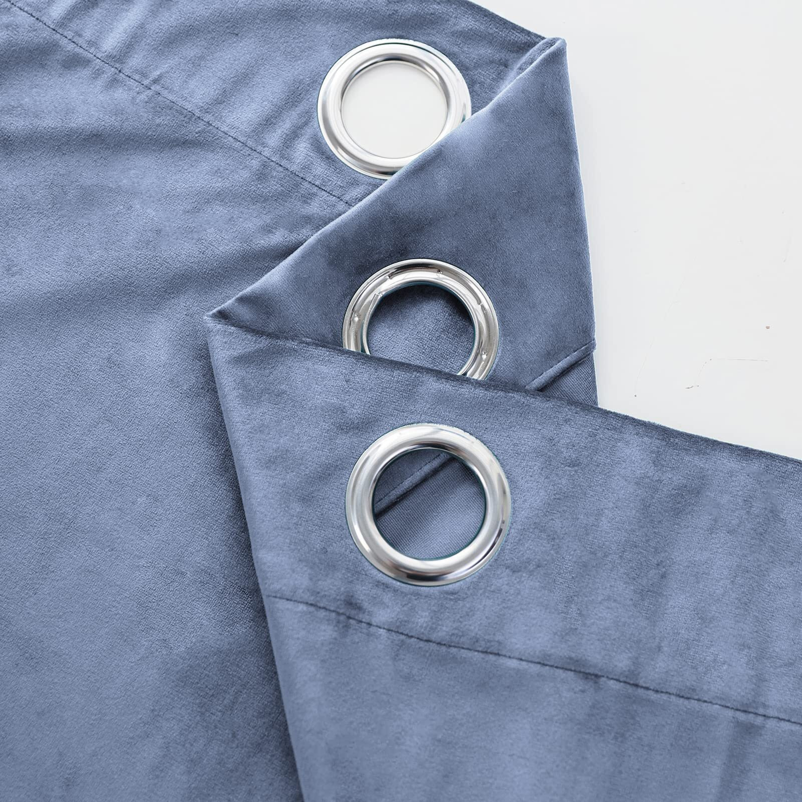 Pleasant Boulevard Velvet Curtains [2 Panels] Heavy Blackout Window Drapes With Grommet  Thermal Insulated Darkening Curtains For Living Room  Bedroom  & Home Decor (52"" W X 95"" L  Stone Blue)