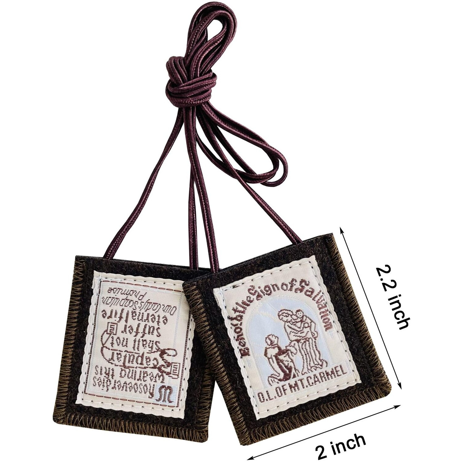 Scapulars Catholic 3 Pack Bulk Brown Scapular Of Our Lady Of Mount Carmel Escapularios Catolicos Scapular Catholic Gift For Women Man Mexican Catholic Decor Religious Statues Wall Cross Art Decoration