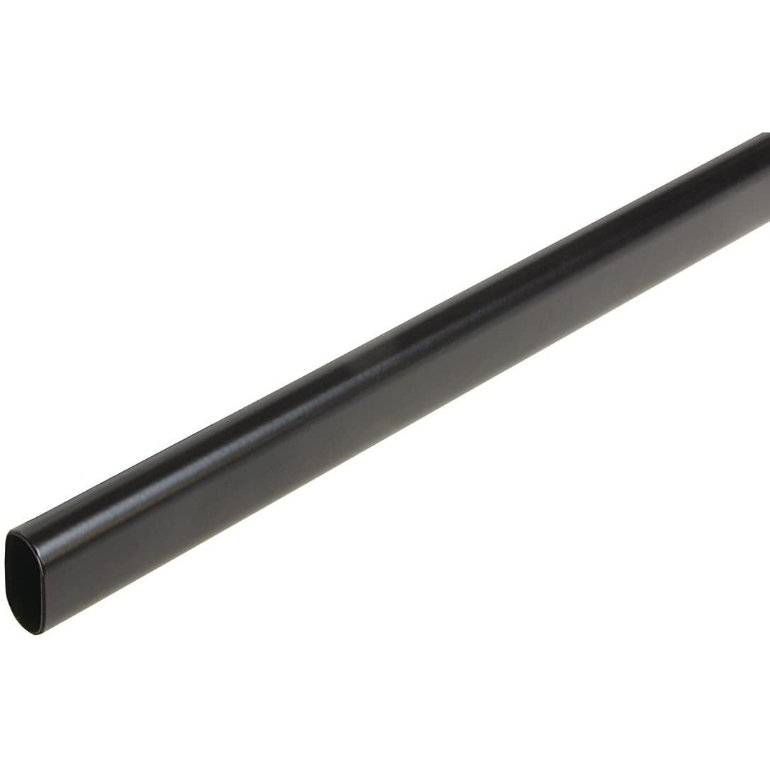 Oval Closet Rod With End Supports (Matte Black - 36 Inch)