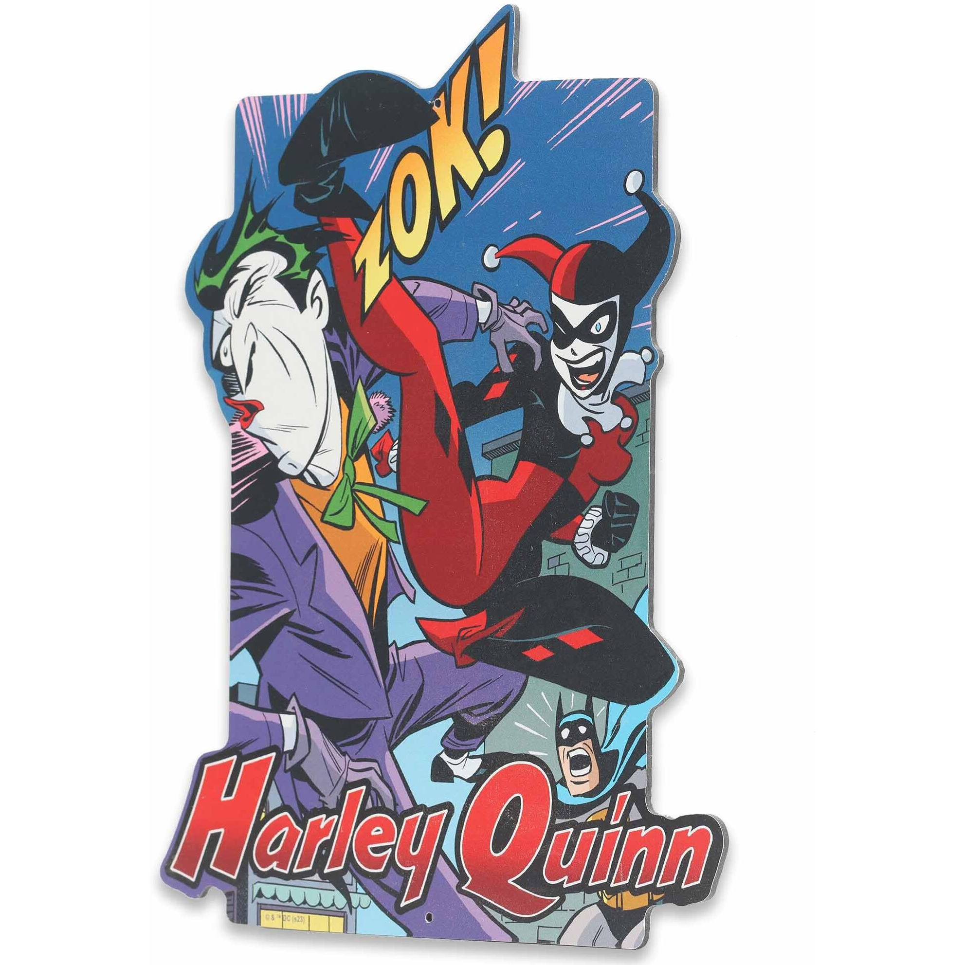 Dc Comics Harley Quinn And Joker Metal Sign - Vintage Harley Quinn Wall Decor For Man Cave  Teen Room Or Movie Room