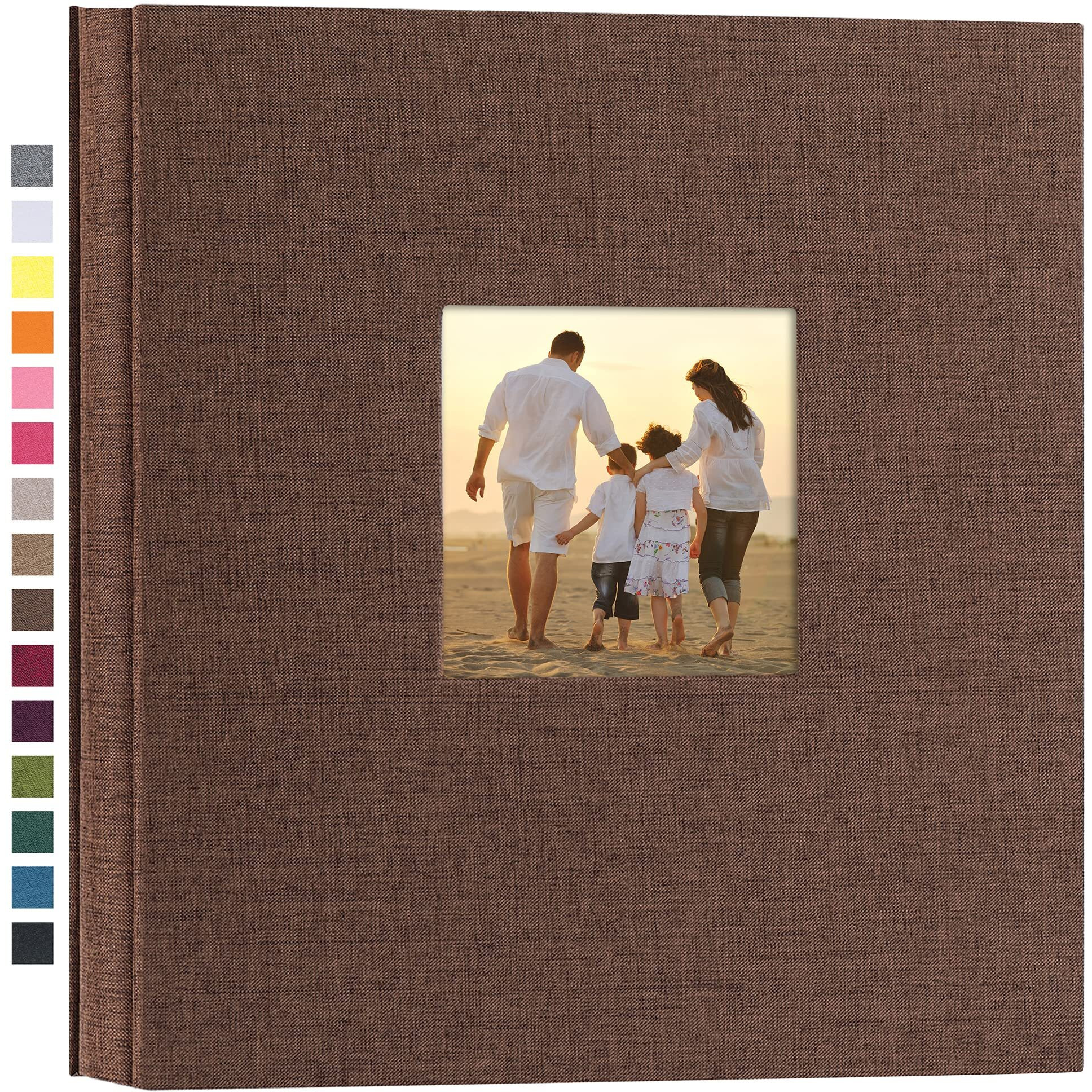 Potricher Linen Hardcover Photo Album 4X6 1000 Photos Large Capacity For Family Wedding Anniversary Baby Vacation (Brown  1000 Pockets)