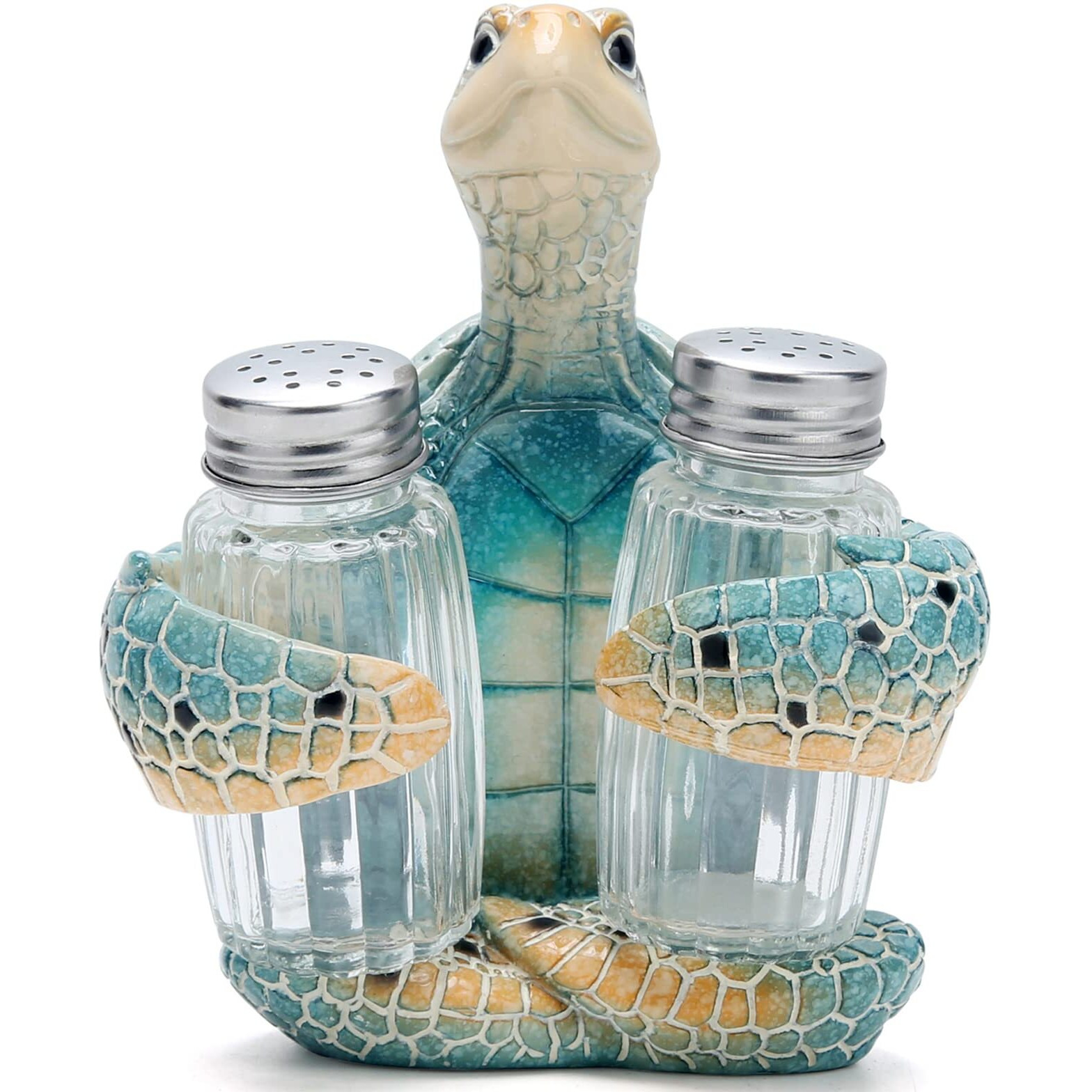 Hodao Sea Turtle With Salt And Pepper Shaker Figurines Decorations Turtle Set With Holder Figurine For Beach Bar Or Tropical Kitchen Decor Turtle Table Decorations By Home Gifts (Turtle)
