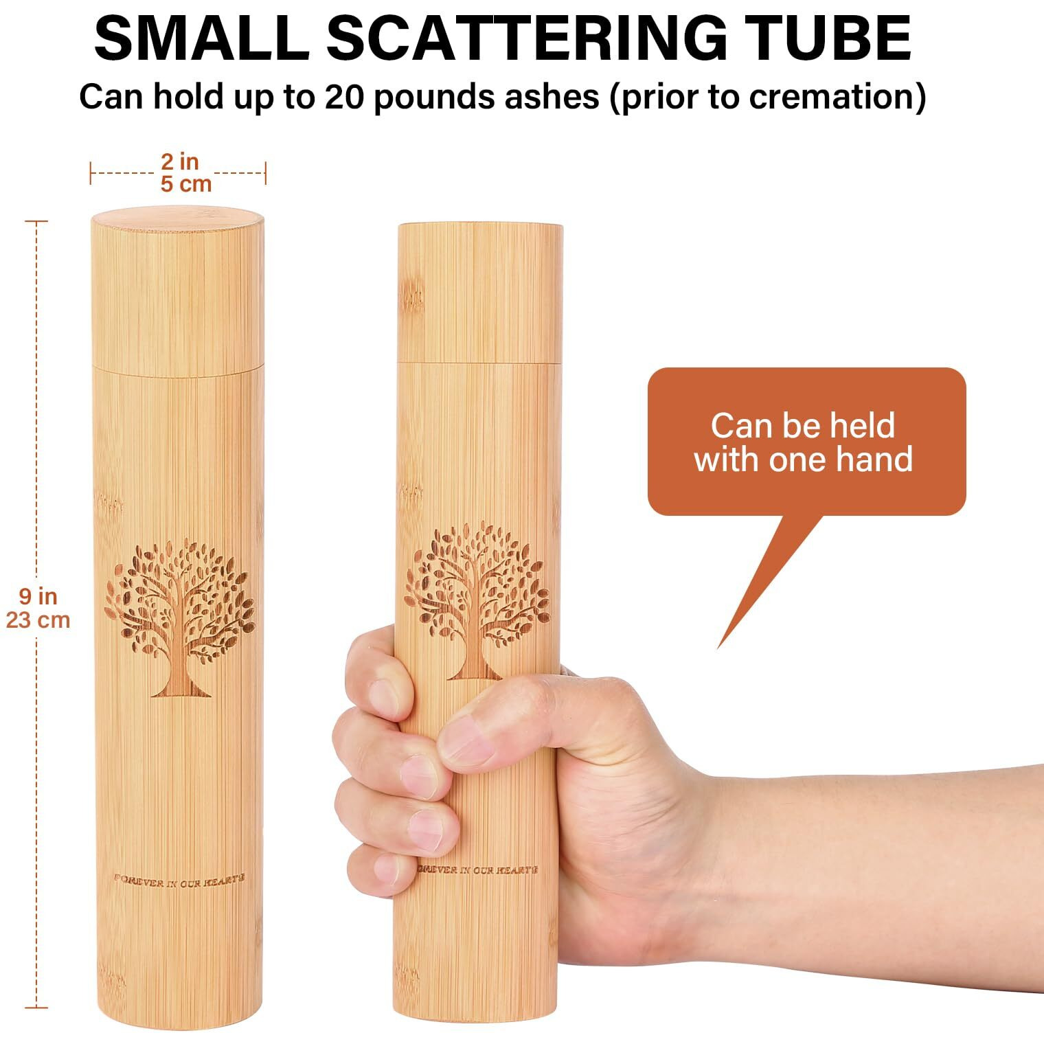 Small Scattering Urns For Human Ashes Adult 9''X2'' Scattering Tubes For Human Ashes Eco Friendly Biodegradable Urns For Human Ashes(Set Of 2 Tree Of Life Pattern)