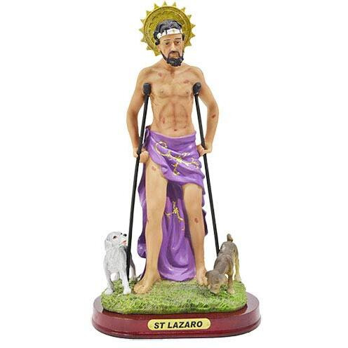 San Lazaro Estatua Saint St. Lazarus Statue Sculpture In Resin Home Decor Decoration(5 Inches)