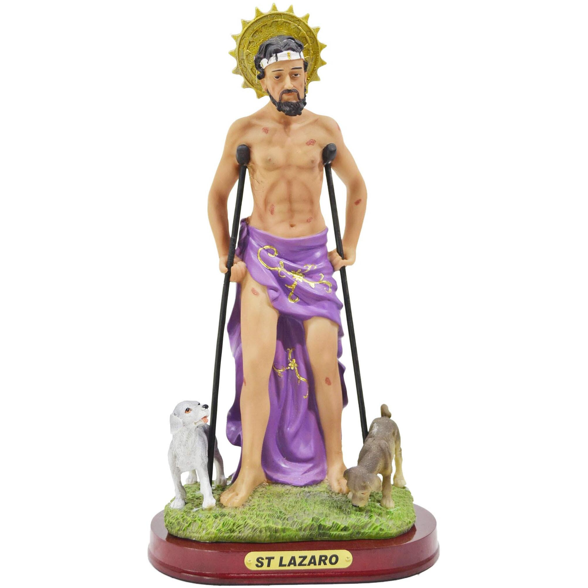 San Lazaro Estatua Saint St. Lazarus Statue Sculpture In Resin Home Decor Decoration(5 Inches)