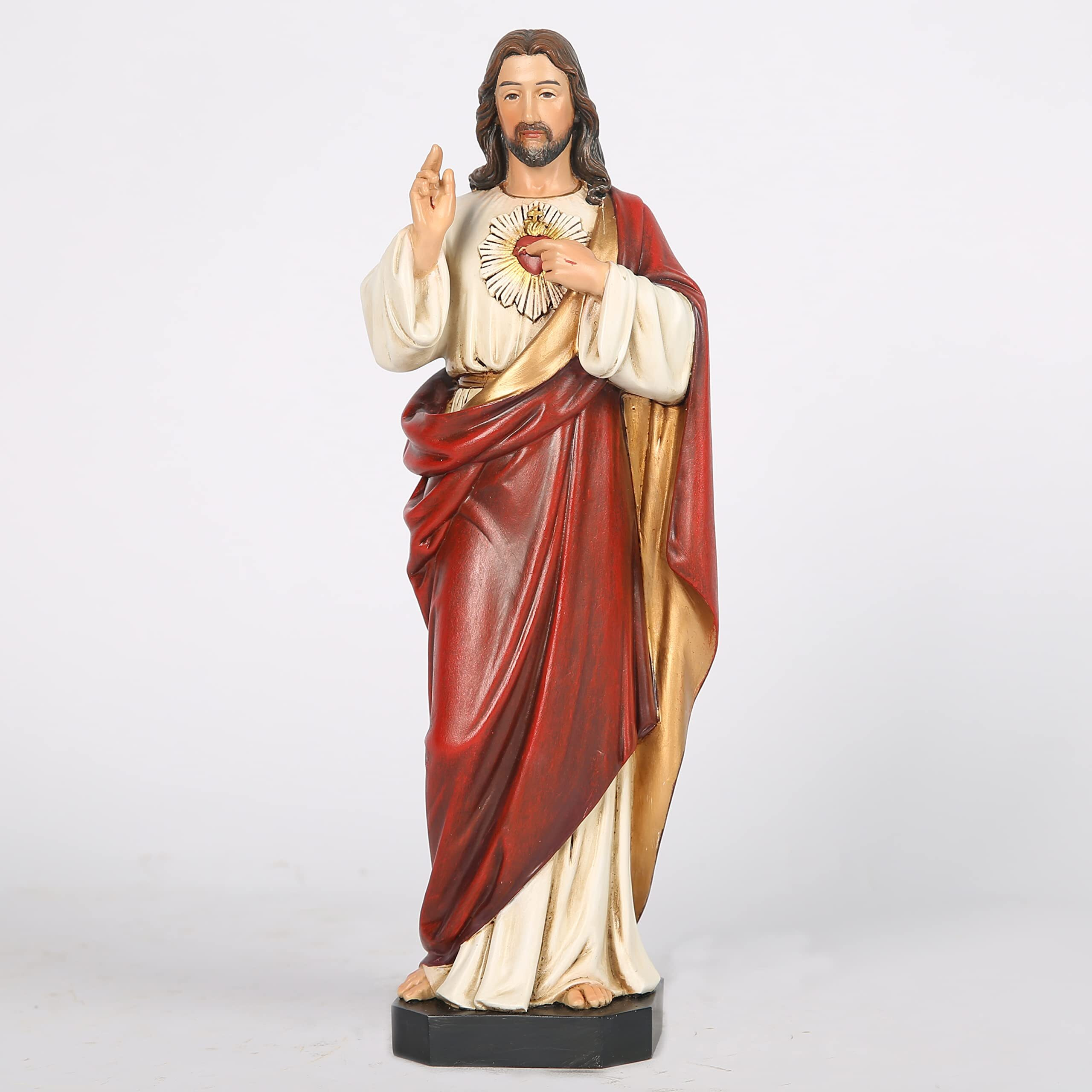Bc Catholic Sacred Heart Of Jesus Statue  Catholic Figurine  Religious Gift  10"" H  Handmade By Buildclassic