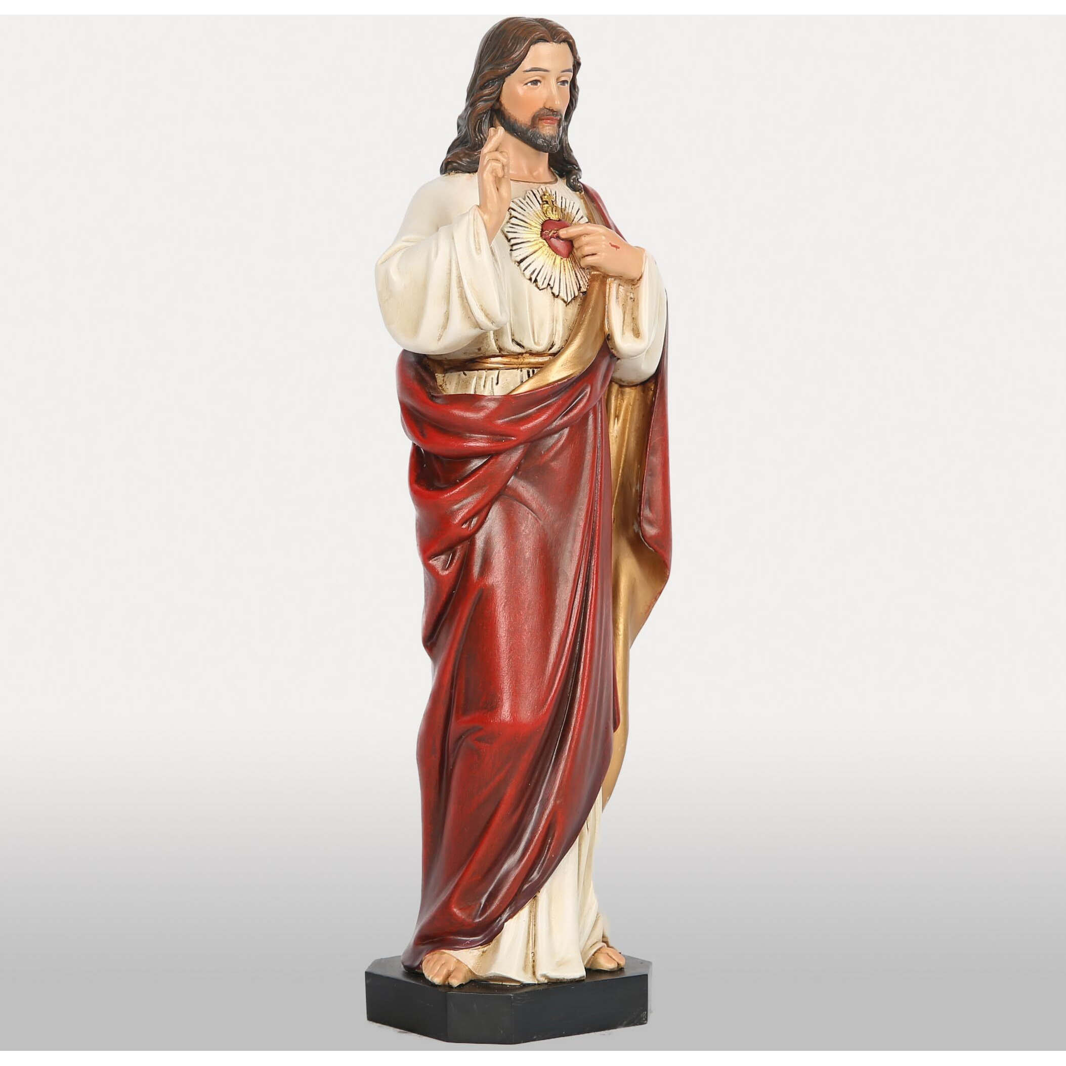 Bc Catholic Sacred Heart Of Jesus Statue  Catholic Figurine  Religious Gift  10"" H  Handmade By Buildclassic
