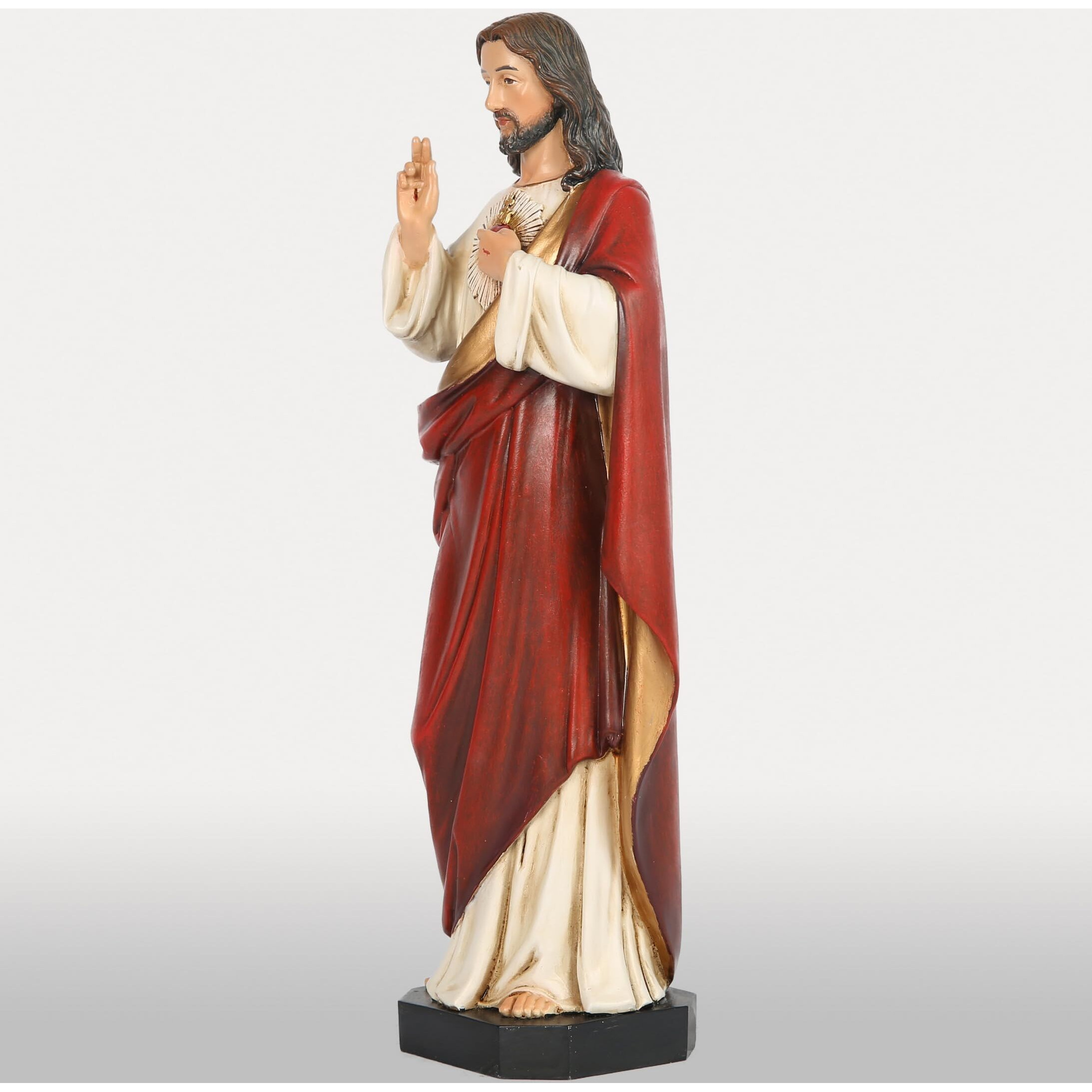 Bc Catholic Sacred Heart Of Jesus Statue  Catholic Figurine  Religious Gift  10"" H  Handmade By Buildclassic