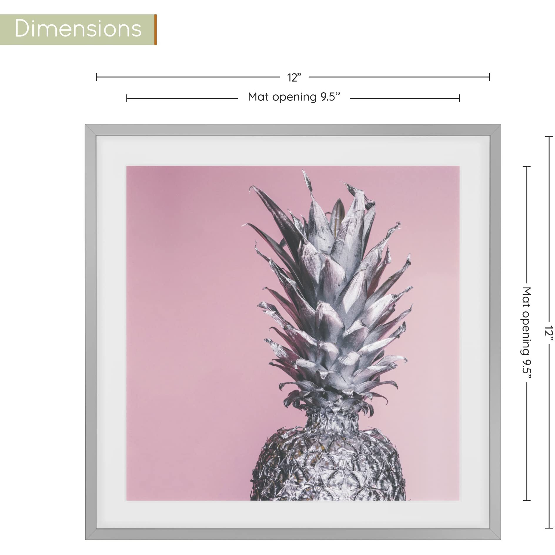 Homeforia 12X12 Frames Silver  Premium Metal 12 X12 Picture Square Frame With Mat For 10X10 Photo  Picture Frames 12X12 With Mat For 10 X 10 Photo  Tempered Glass  Wall Hook Included  Set Of 1