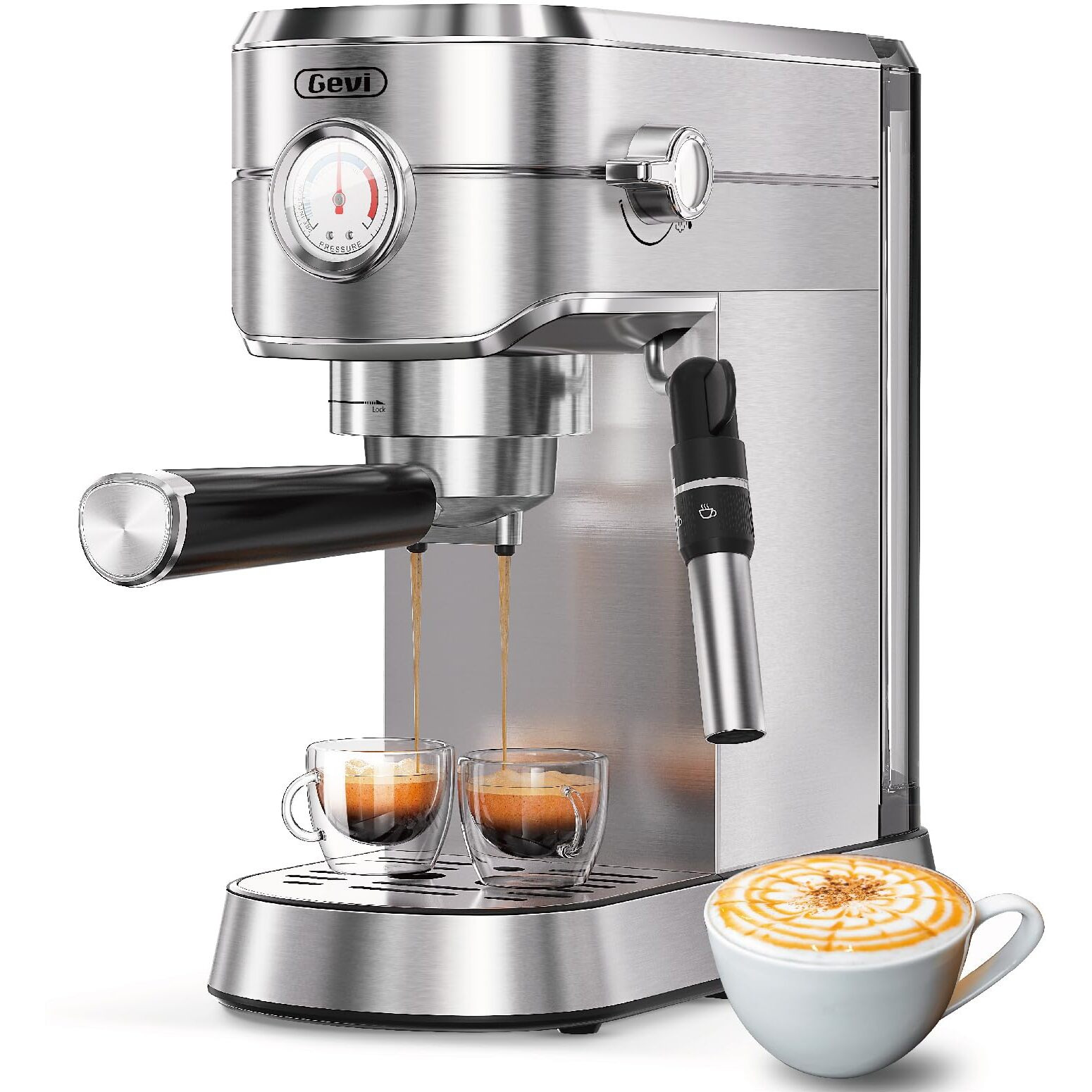 Gevi Espresso Machine 20 Bar With Automatic Milk Frother  Professional Espresso Coffee Maker  Cappuccino Latte Expressions Machine  Commercial Espresso Machines & Coffee Makers  Gift For Coffee Lover