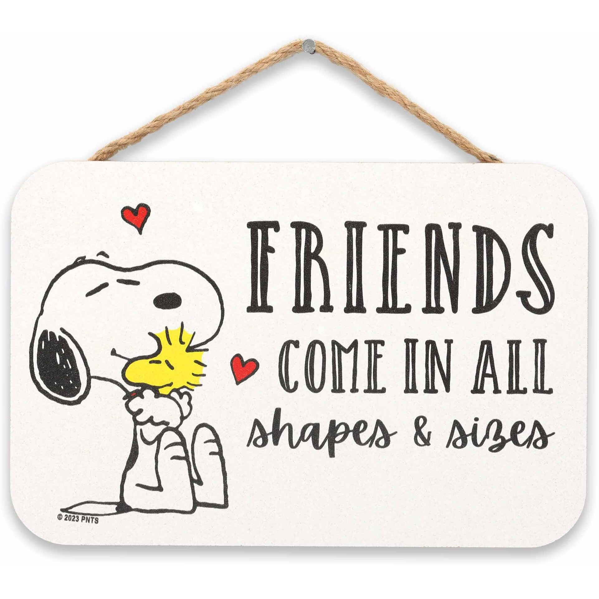Peanuts Snoopy Friends Come In All Shapes And Sizes Hanging Wood Wall Decor - Adorable Snoopy Sign For Home Or Classroom