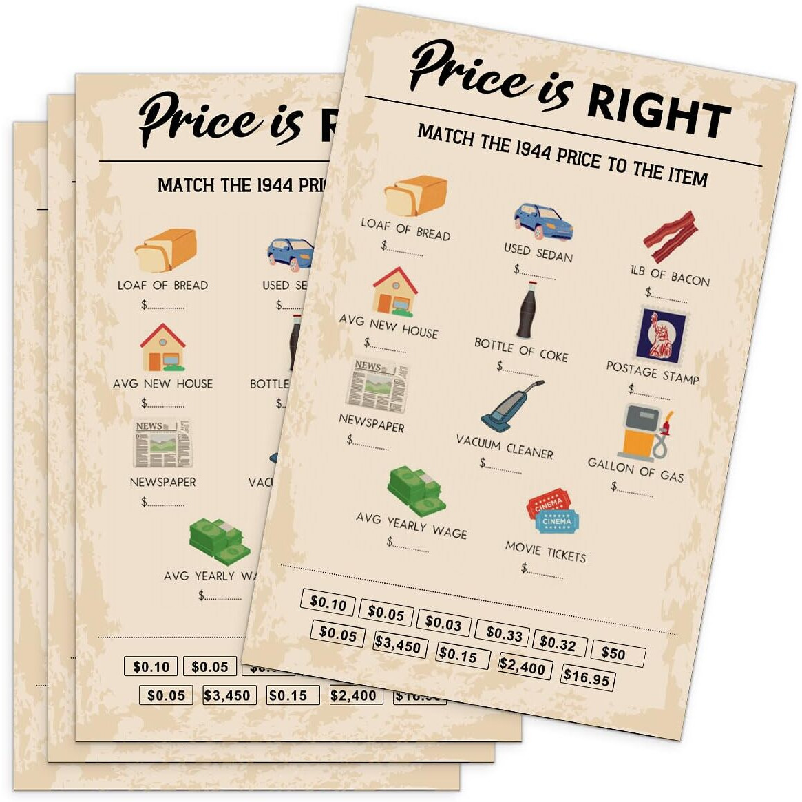 Qupt 80Th Birthday Party Games  Price Is Right Games  Birthday Party Supplies For Adults  Fun 1944S Party Game Pack Of 30 Cards