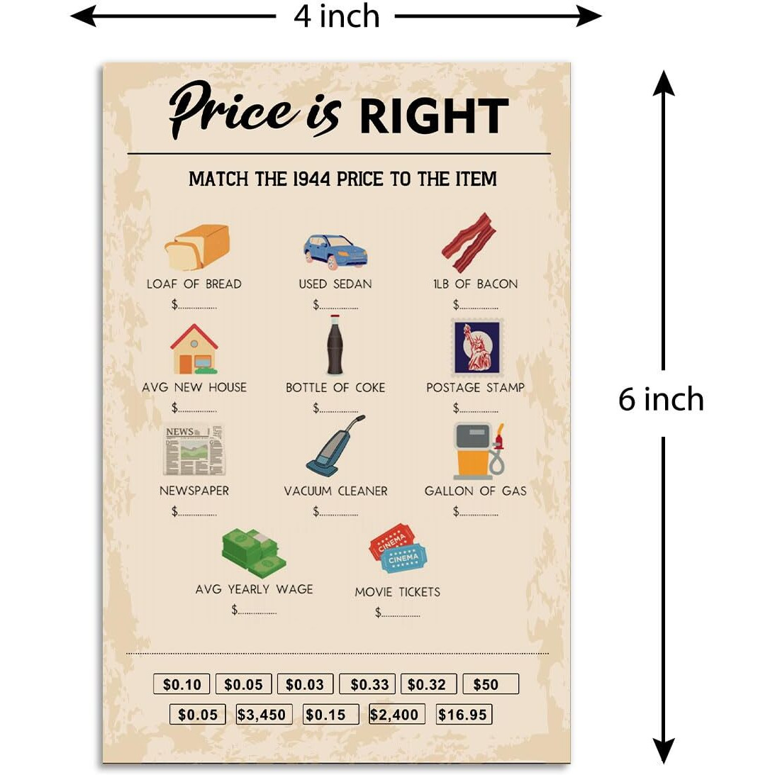 Qupt 80Th Birthday Party Games  Price Is Right Games  Birthday Party Supplies For Adults  Fun 1944S Party Game Pack Of 30 Cards