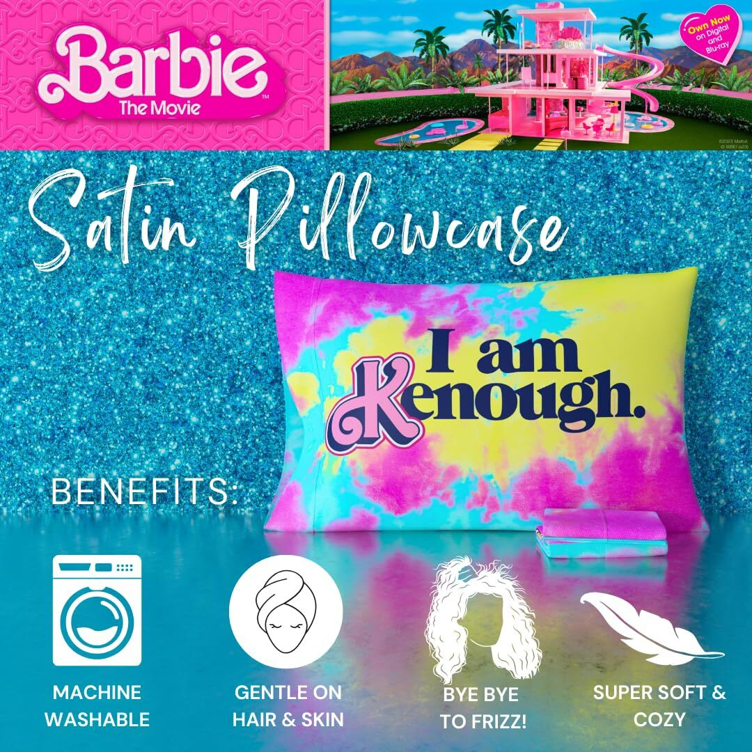 Franco Collectibles Barbie Movie Kenough Beauty Silky Satin Standard Reversible Pillowcase Cover 20X30 For Hair And Skin  (Official Licensed Product)