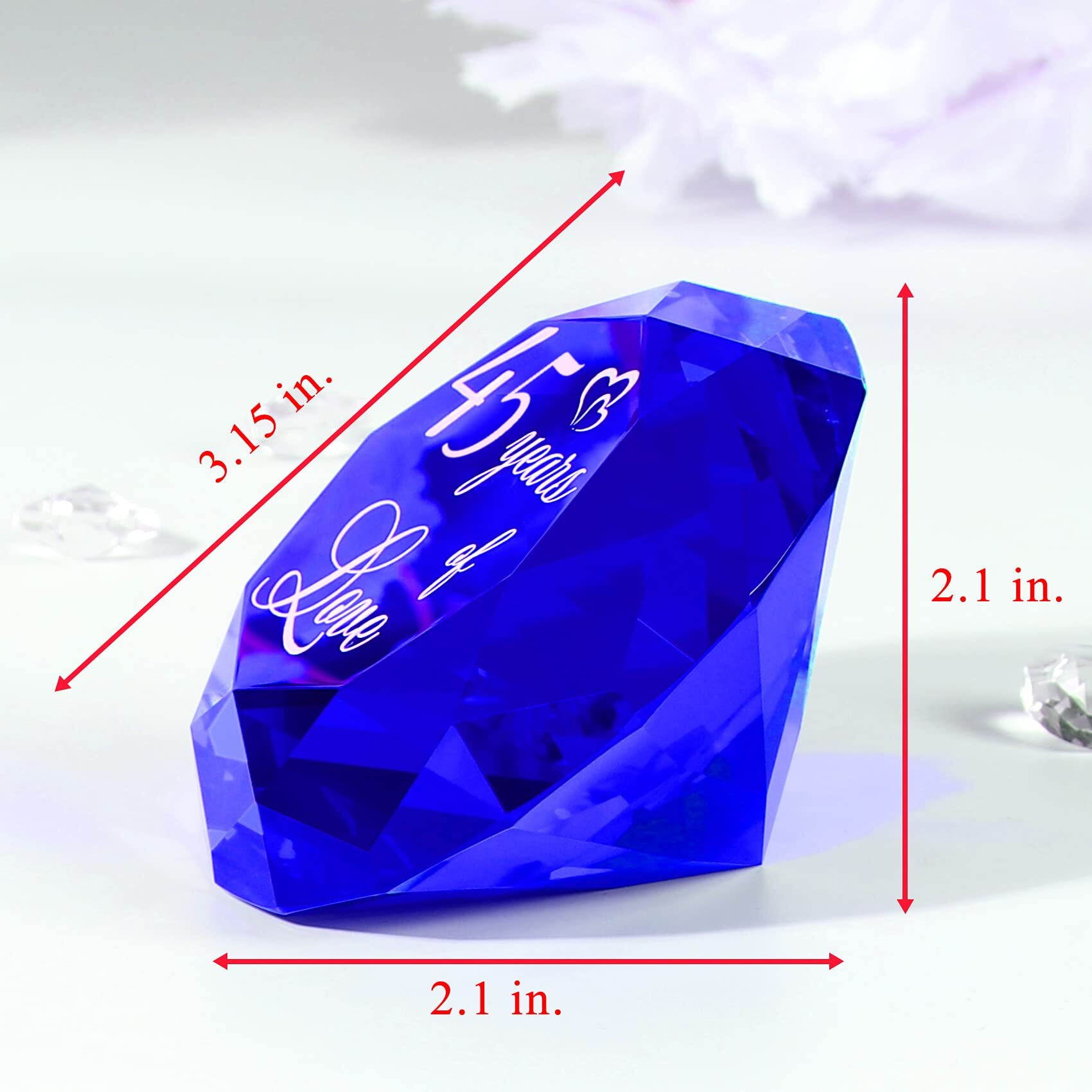 Ywhl 45Th Wedding Anniversary Sapphire Gift For Couple  45 Years Of Love Sapphire Wedding Keepsake For Parents