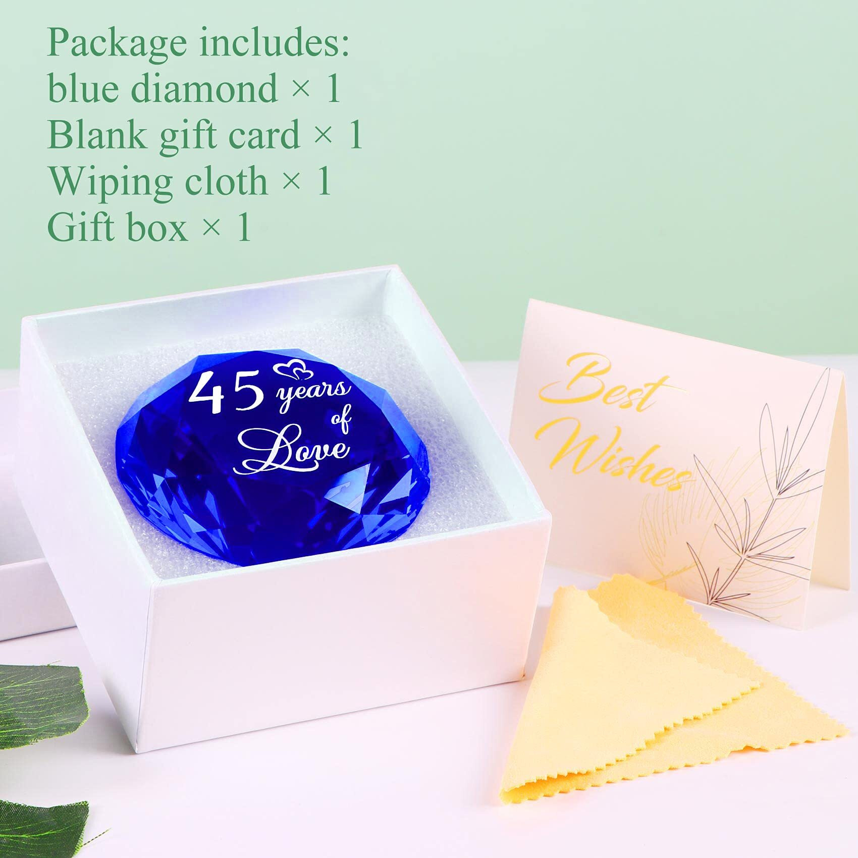 Ywhl 45Th Wedding Anniversary Sapphire Gift For Couple  45 Years Of Love Sapphire Wedding Keepsake For Parents