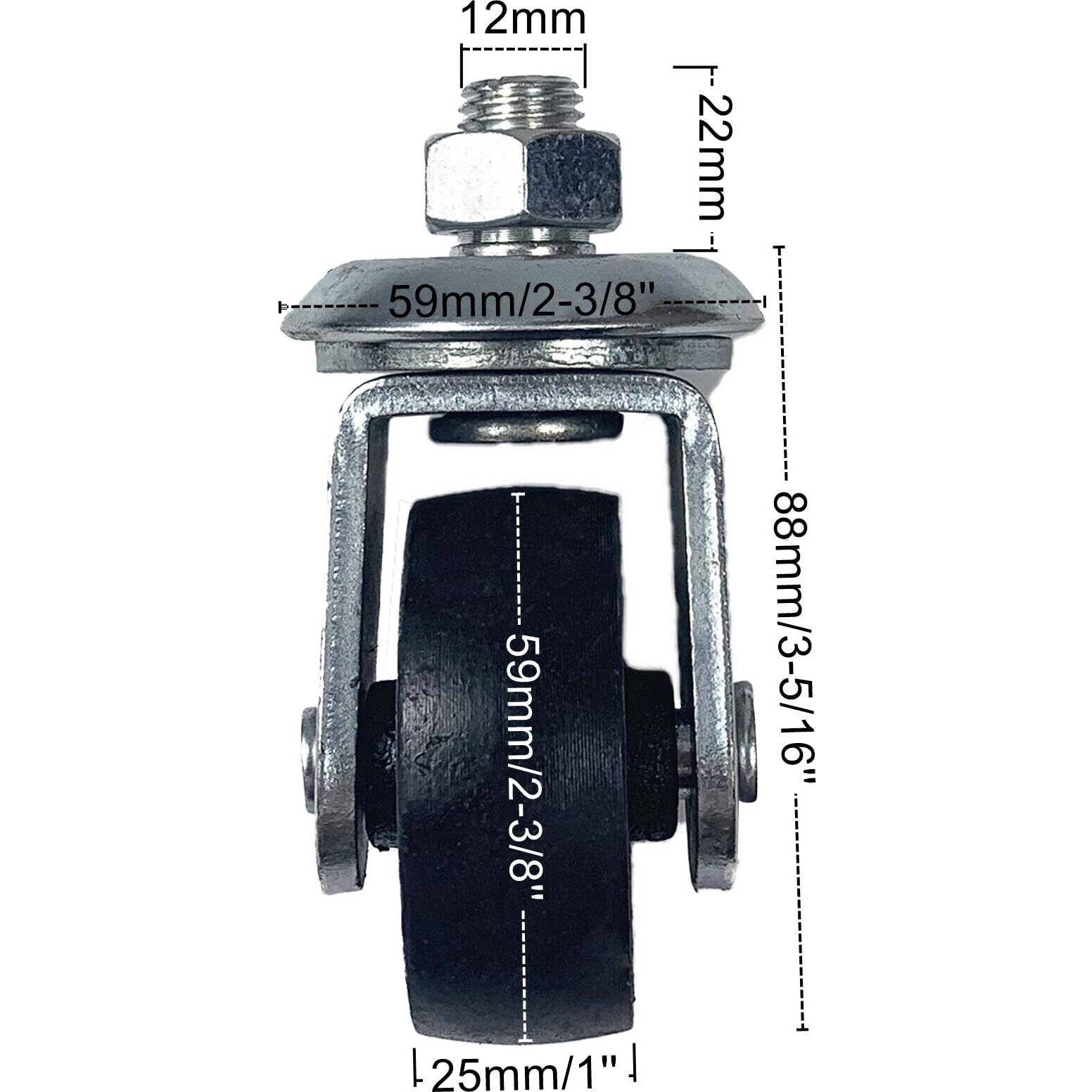 Floor Jack Casters For 3 Ton Floor Jack  Cast Iron Caster Wheels  Floor Jack Replacement Parts Fit For Atd  Cornwell  Mac Tools  Matco  Mountain  Napa  Sunex & More  Pack Of 2 (12Mm Stem)