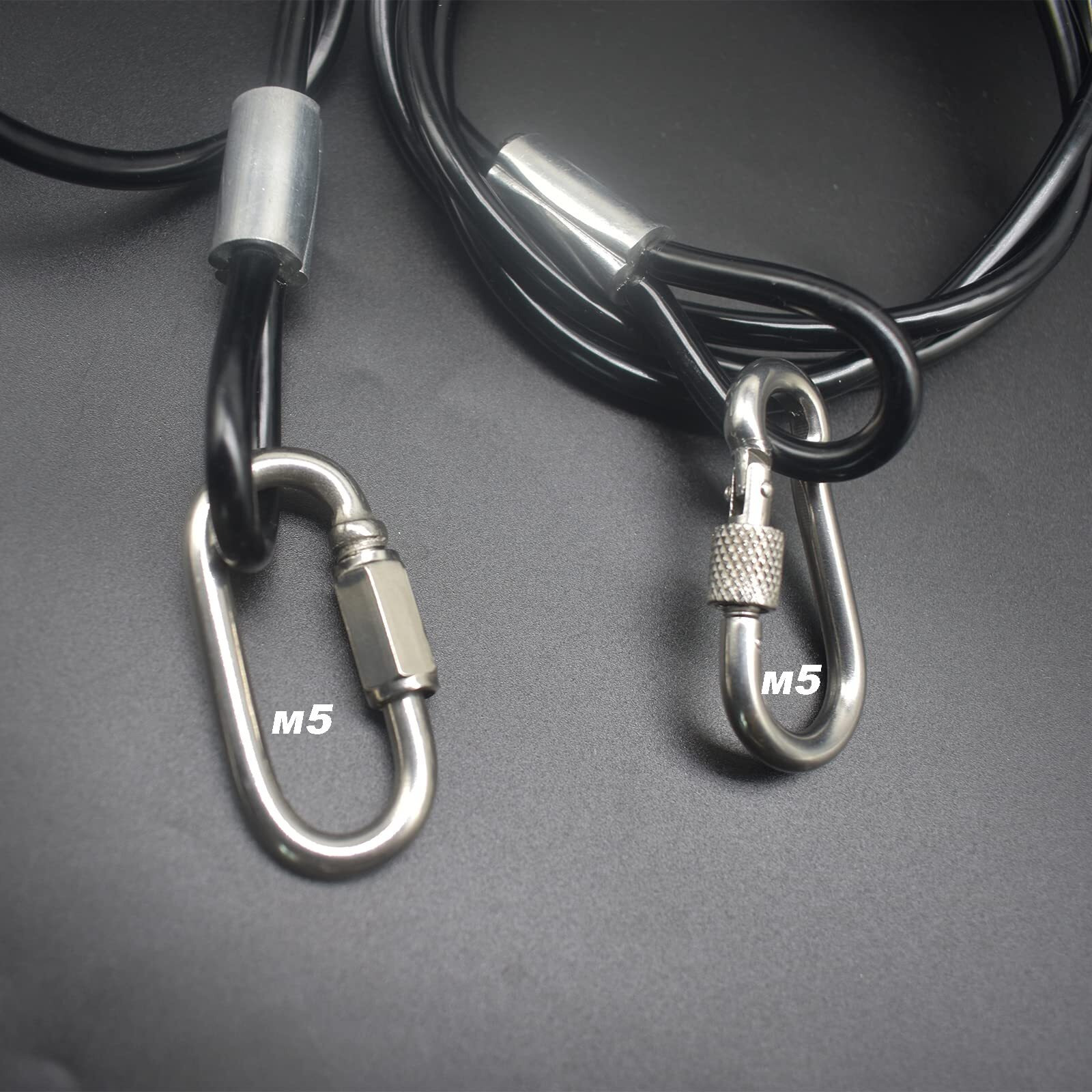 Bytiyar 8Ft 6Mm Stainless Steel Security Cable Lock Braided Steel Vinyl Coated Safety Cable Luggage Lock Flexible Steel Cable Security Wire Rope Double Loop