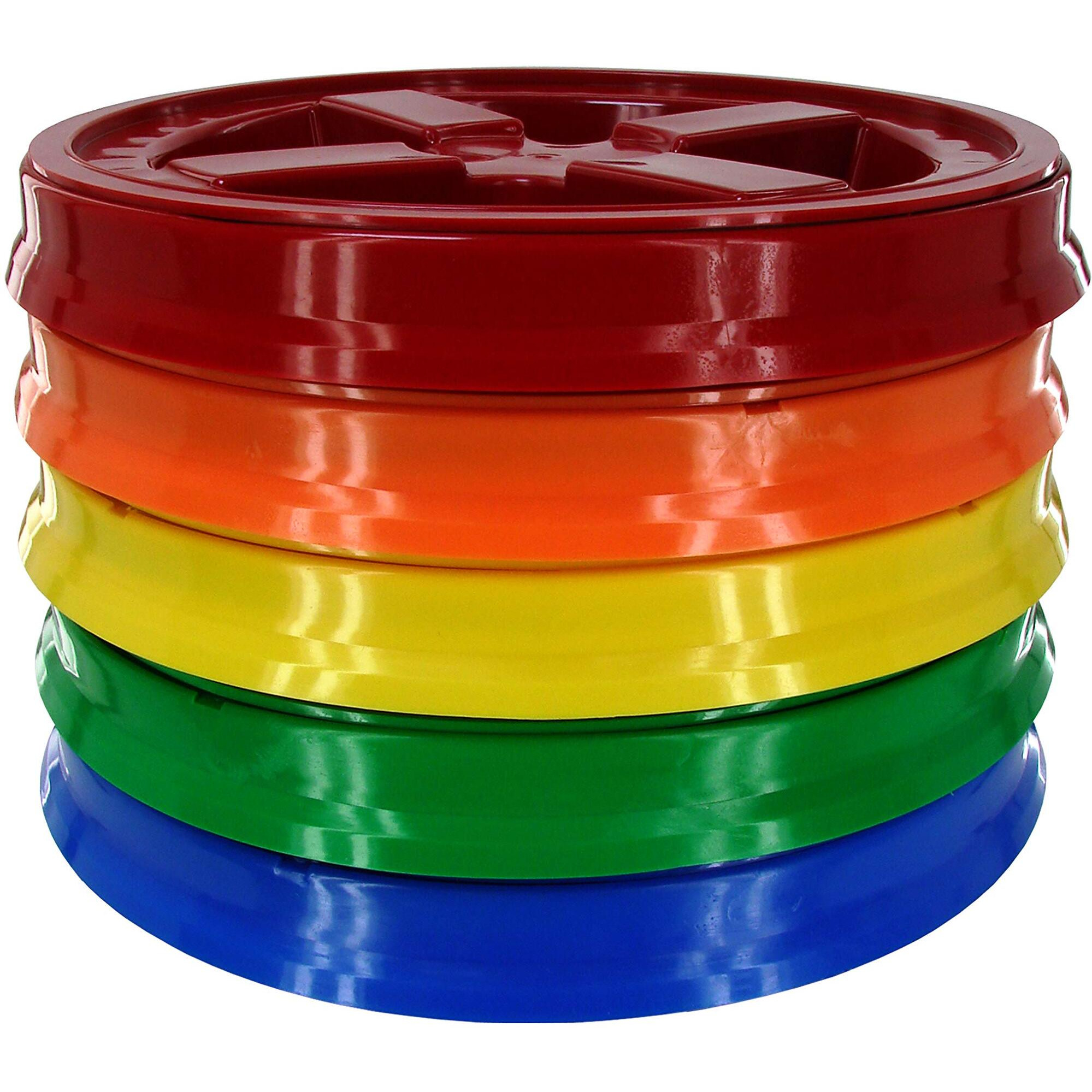 Gamma Seal Lid  Assorted Colors  5 Pack - New - Boxed - 5 Gallon Bucket Lids (Fits 3.5  5  6  & 7 Gal.) Storage Container Lid By Gamma
